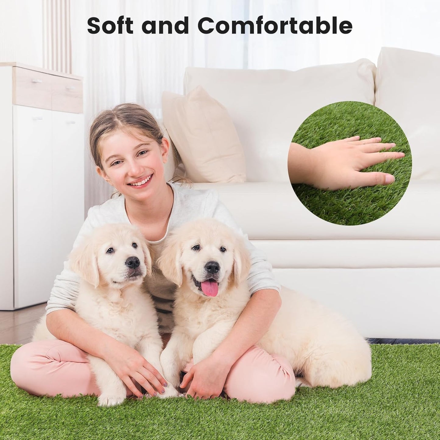 3x5 Ft Artificial Turf Grass for Outdoor, Premium Fake Grass Rug for Patio Garden Balcony Decoration Dogs Potty Training