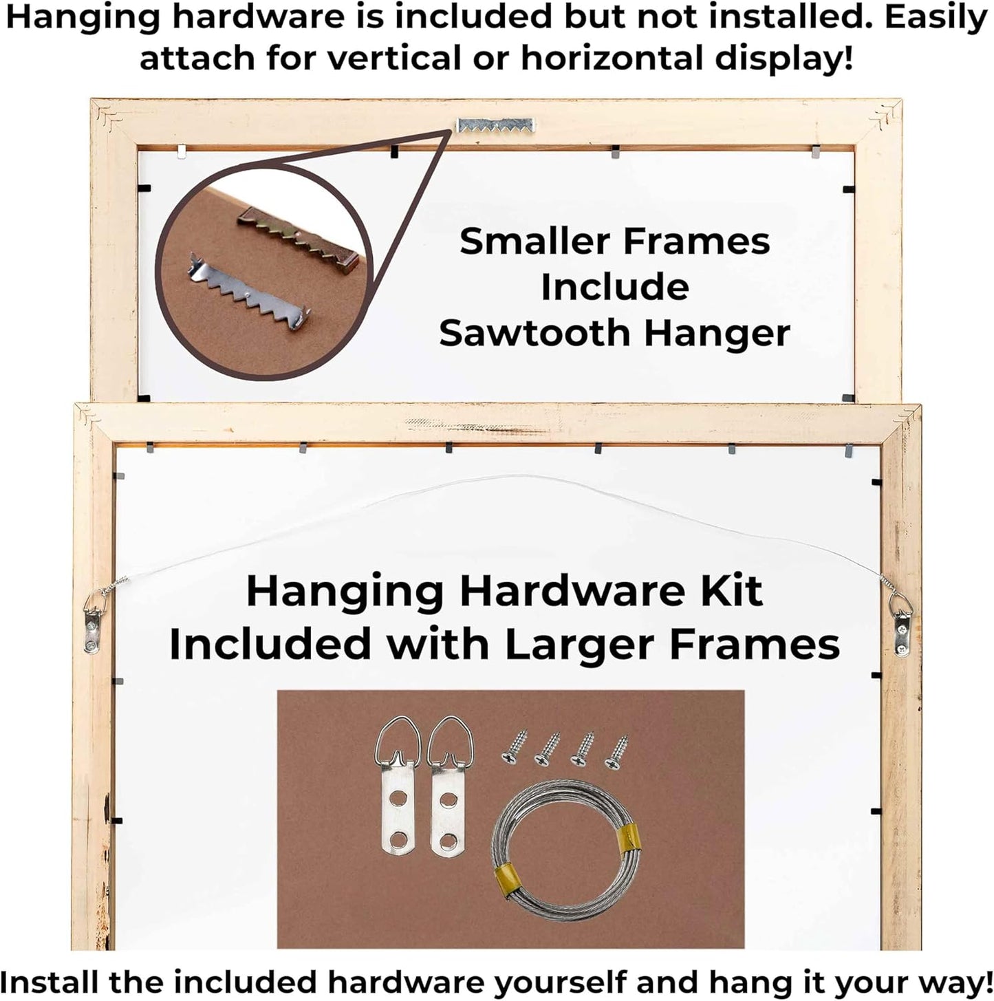 16.25x18.75 Shadow Box Black Solid Wood Display Frame with White Acid-Free Backing UV Acrylic & Hanging Hardware - with 3/4" Usable Depth