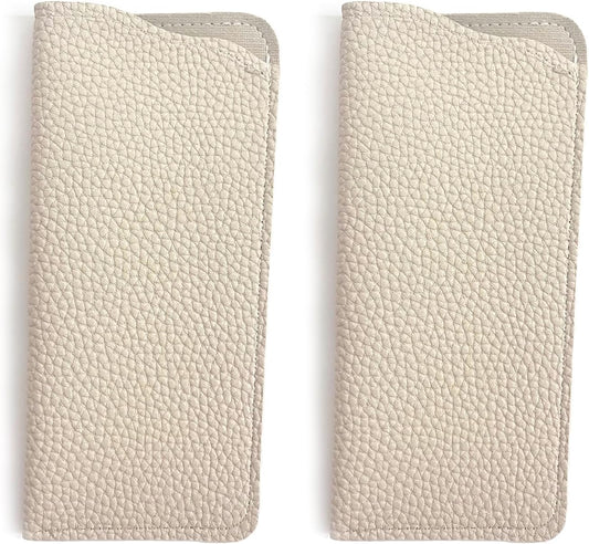 Mirkcittle Cases for eyeglasses 2 Pack Soft Leather for Women Men Fashion PU Sunglasses Pouch Portable Travel Glasses Cases