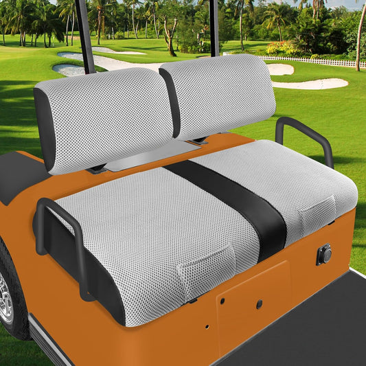 Golf Cart Seat Covers For Yamaha G2 G8 G9 G16 G19 G22 Seat Cover OEM Front,Breathable Fabric and Leather Front Seat Cover Like Gloves,Full Wrap-Around Design of Yamaha G22 Golf Cart Front Seat Cover