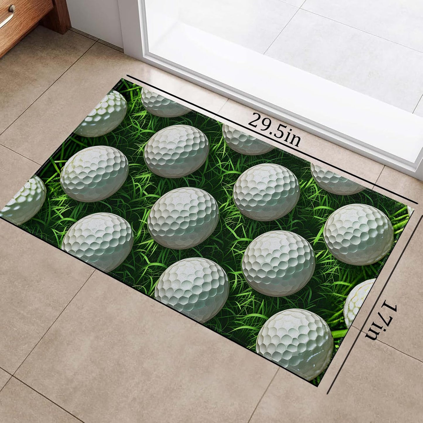 Golf Ball Indoor Doormat, Non-Woven Fabrics Non Slip Floor Mat 17x29.5 in Area Rug Quick Absorbent Entrance Rug Front Door Mat, Welcome Mats Entryway Rug Doormats for Kitchen Home Bedroom