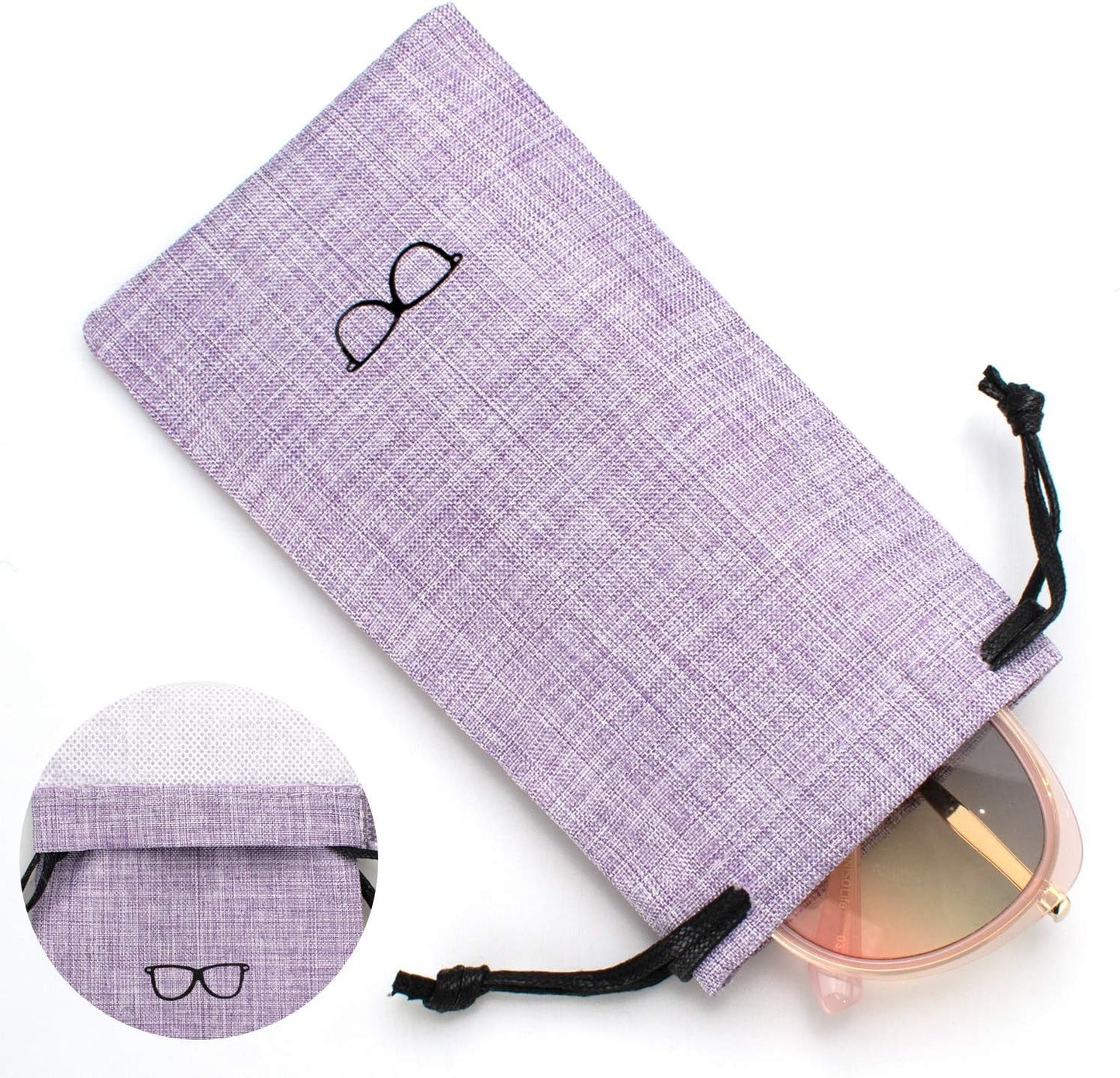 Vemiss Hard Shell Eyeglasses Cases, Linen Fabrics Protector Sunglasses Case, Large Glasses Case