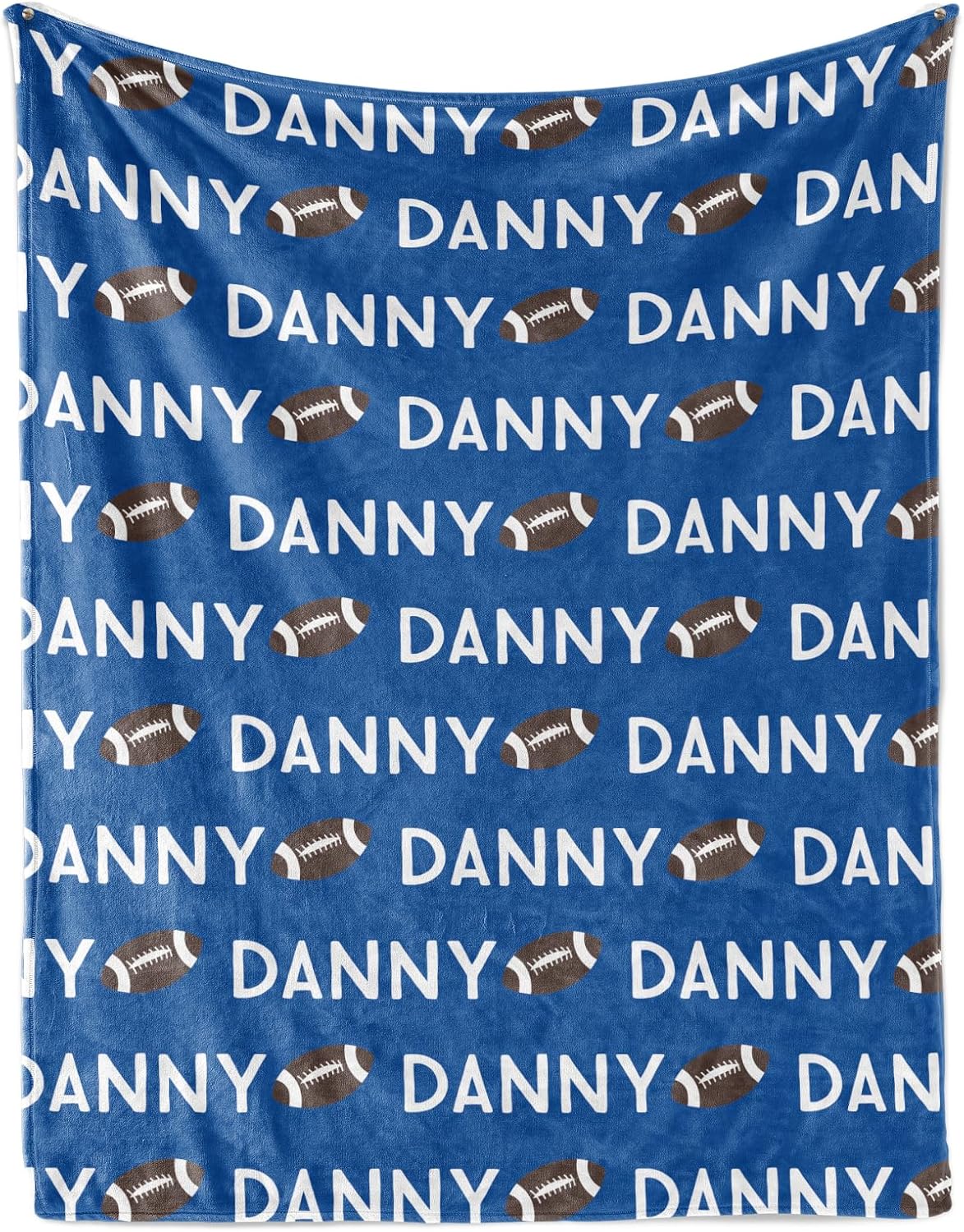 Custom Name Football Blanket - Personalized Names Soft Plush Flannel Throw Blankets for Baby Kids Teen Boys Girls Holidays Birthdays Gifts Color17