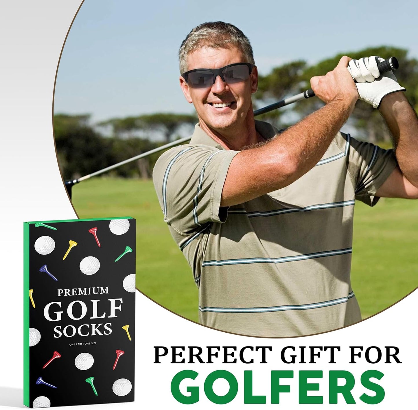 VICRAZY Golf Gifts for Men, Women - Golf Accessories, Golf Socks for Dad, Mom - Funny gift, Christmas Gifts, Stocking Stuffer