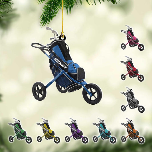 Personalized Golf Ornaments for Christmas Tree 2025 Custom Golf Christmas Ornament Golfing Bag Ornament Sports Golf Cart Ornaments Gift for Golfer Bag Golfing Lovers Hanging Decoration (G13)