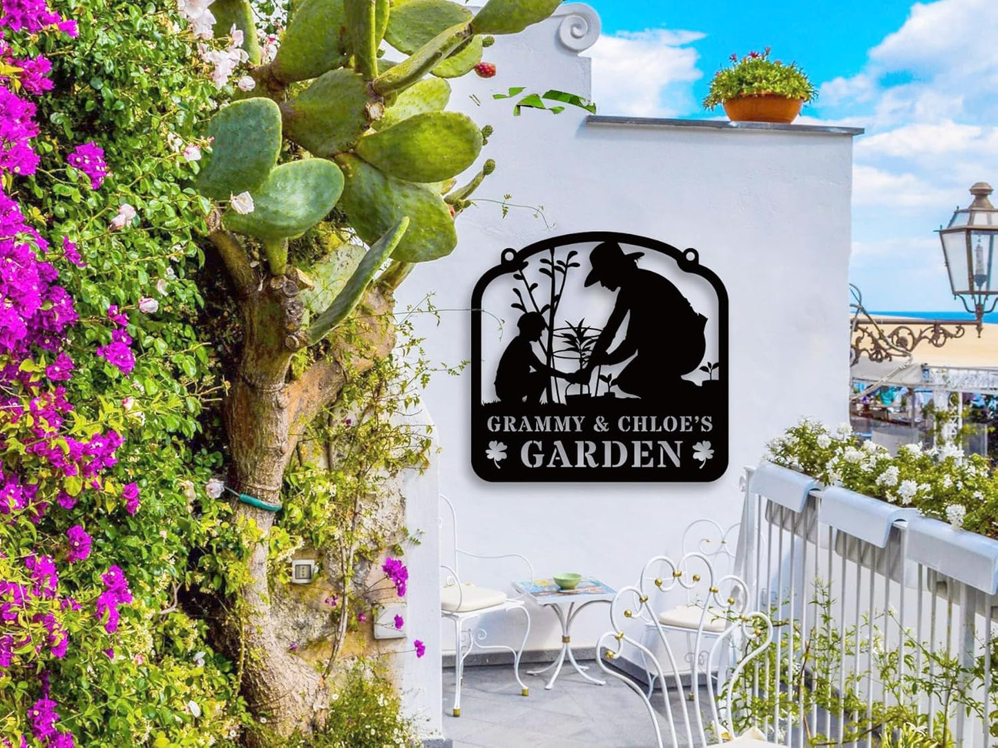 Personalized Family Garden Metal Sign, Custom Gift for Parents, Grandparents,Garden Decor