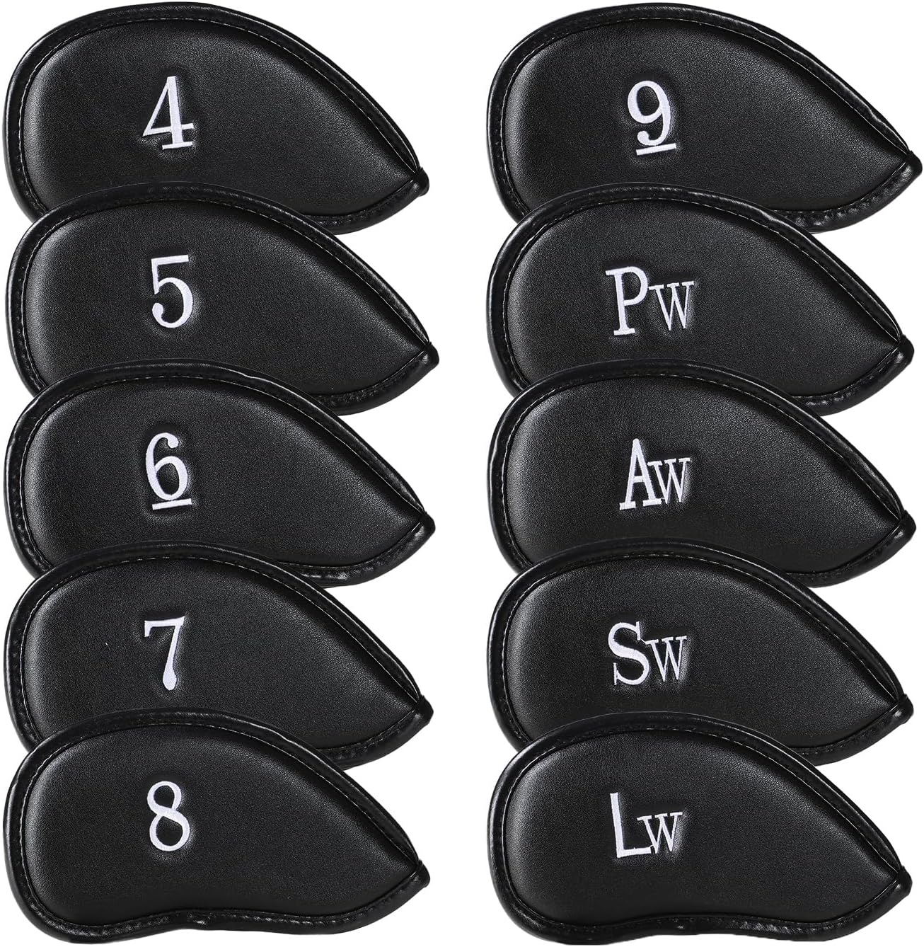 Premium Leather Golf Club Covers -Double-Sided Embroidered Golf Iron Covers with Magnetic Closure, Perfect Iron Covers for Golf Clubs, Durable and Stylish Protection for Your Clubs