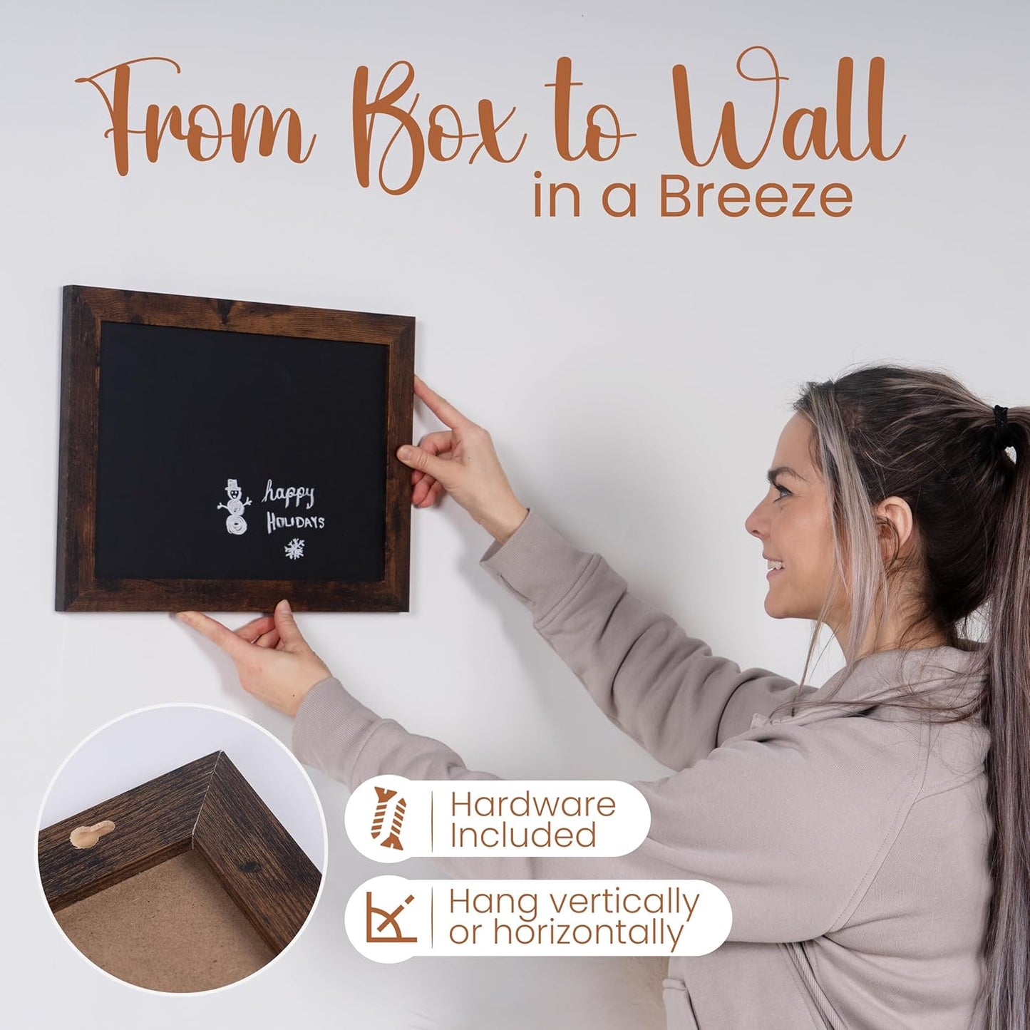 Loddie Doddie Magnetic Chalkboard for Wall - 11 x 14 in Rustic Frame - Easy-to-Erase & Stain-Resistant Chalkboard Calendar & Magnet Board