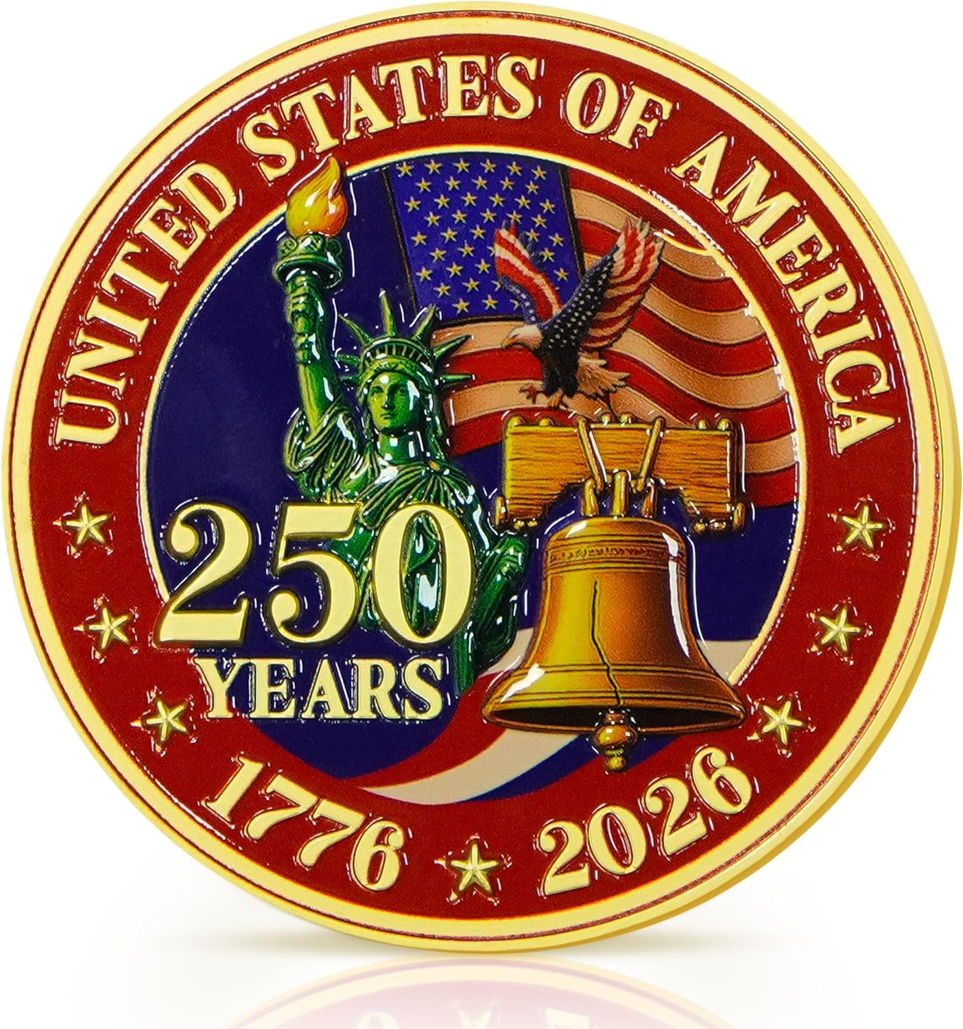 FLAGWIX America 250th Anniversary Car Visor Clip for Patriotic Christmas Decorations - 1776-2026 Metal Visor Clips for Cars 3in - United States 250 Anniversary Car Accessories, Veterans Day Gifts