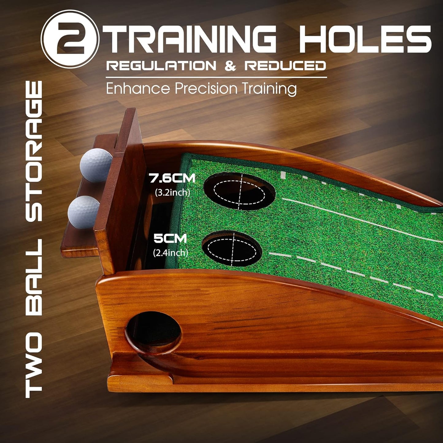 Golf Putting Mat with Ball Return, Indoor Putting Green Training Equipment for Home Office, Mini Golf Practice Aid, Portable Golf Training Mat for Men & Women