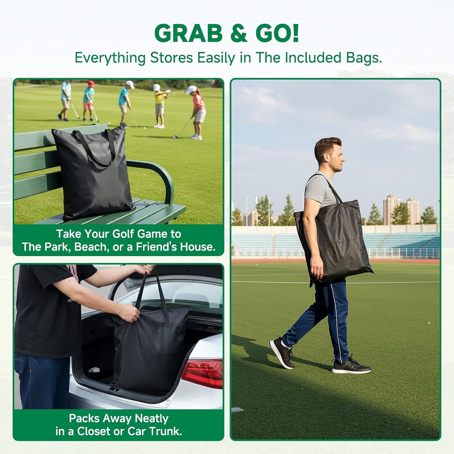 Golf Chipping Game with Stand, Golf Target Battle Game with 80"x80"/59"x59" Hitting Mat, Portable Golf Practice with 25 Sticky Balls for Adults, Outdoor Indoor Backyard Christmas Ideal Gift for Kids
