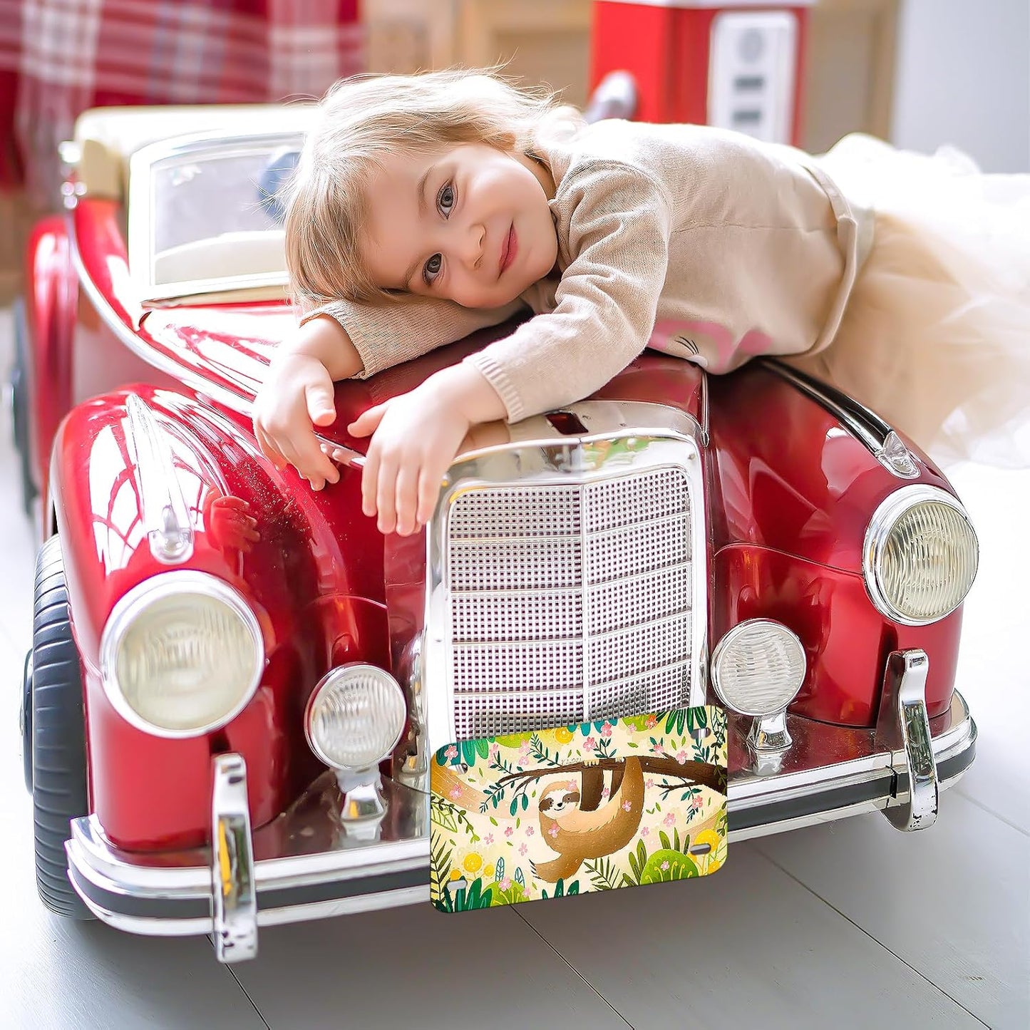 7"x4"10 Pcs Sublimation License Plate Blanks, Metal Aluminum Mini Heat Thermal Transfer Sheet DIY Picture, Custom License Plate Tag for Kids Toy Car, Bike and Mopeds, Golf Cart Accessories (White)