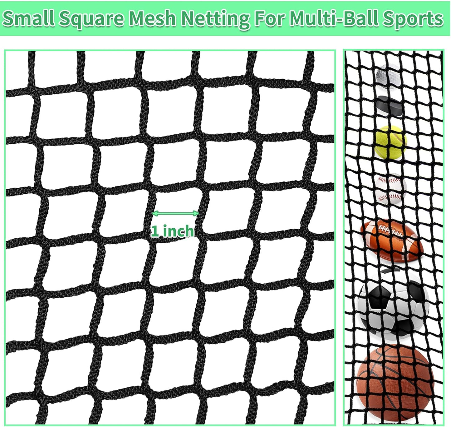 Golf Practice Net - Heavy Duty Nylon Netting, 10x10ft/10x15ft/10x20ft