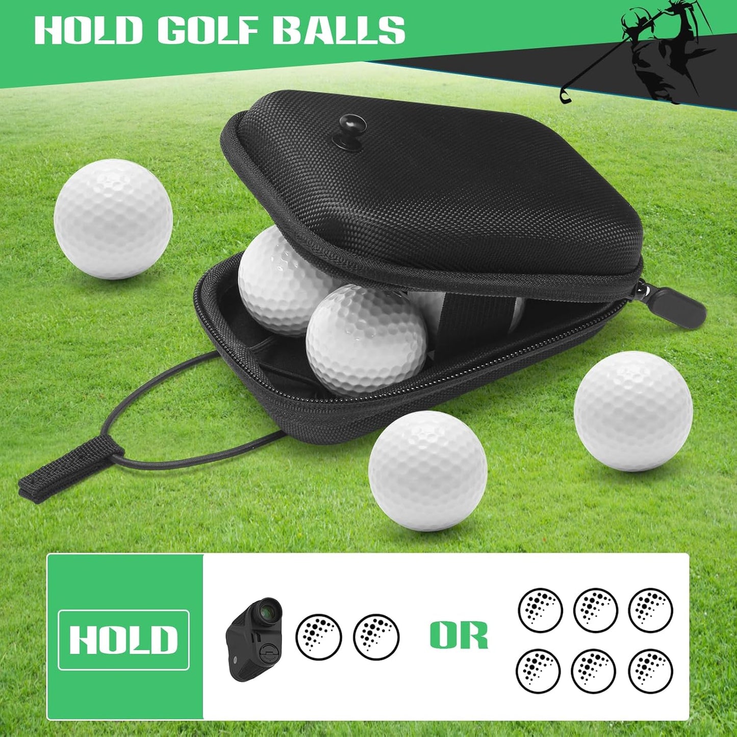 Golf Rangefinder Hard Shell Case, Hard Golf Rangefinder Case Universal Range Finder Carry Bag for Most Rangefinders (Black)