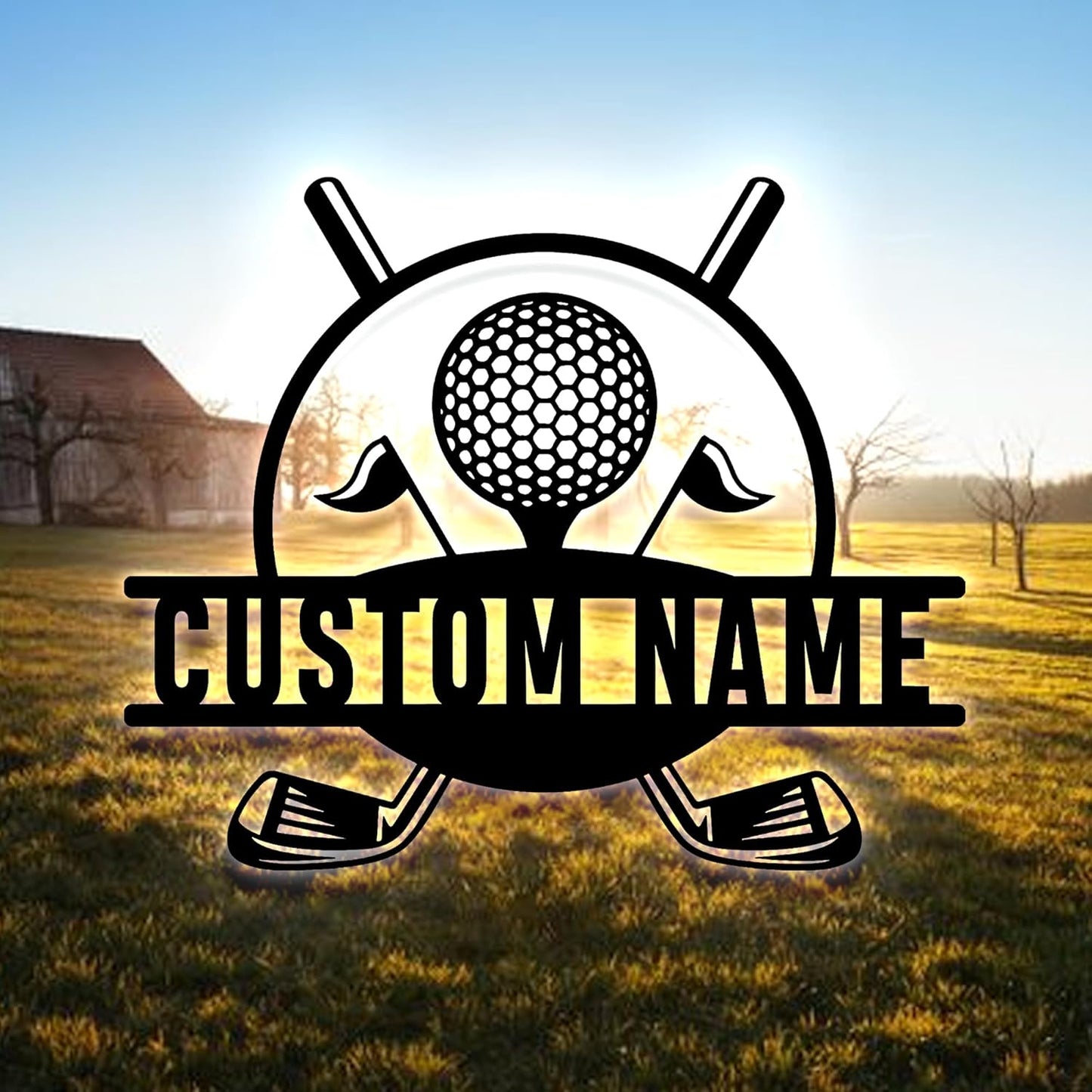 Custom Golfing Metal Wall Art LED Light, Personalized Golfer Name Sign Home Decor, Wall Hanging, Birthday Gift, Christmas Gift