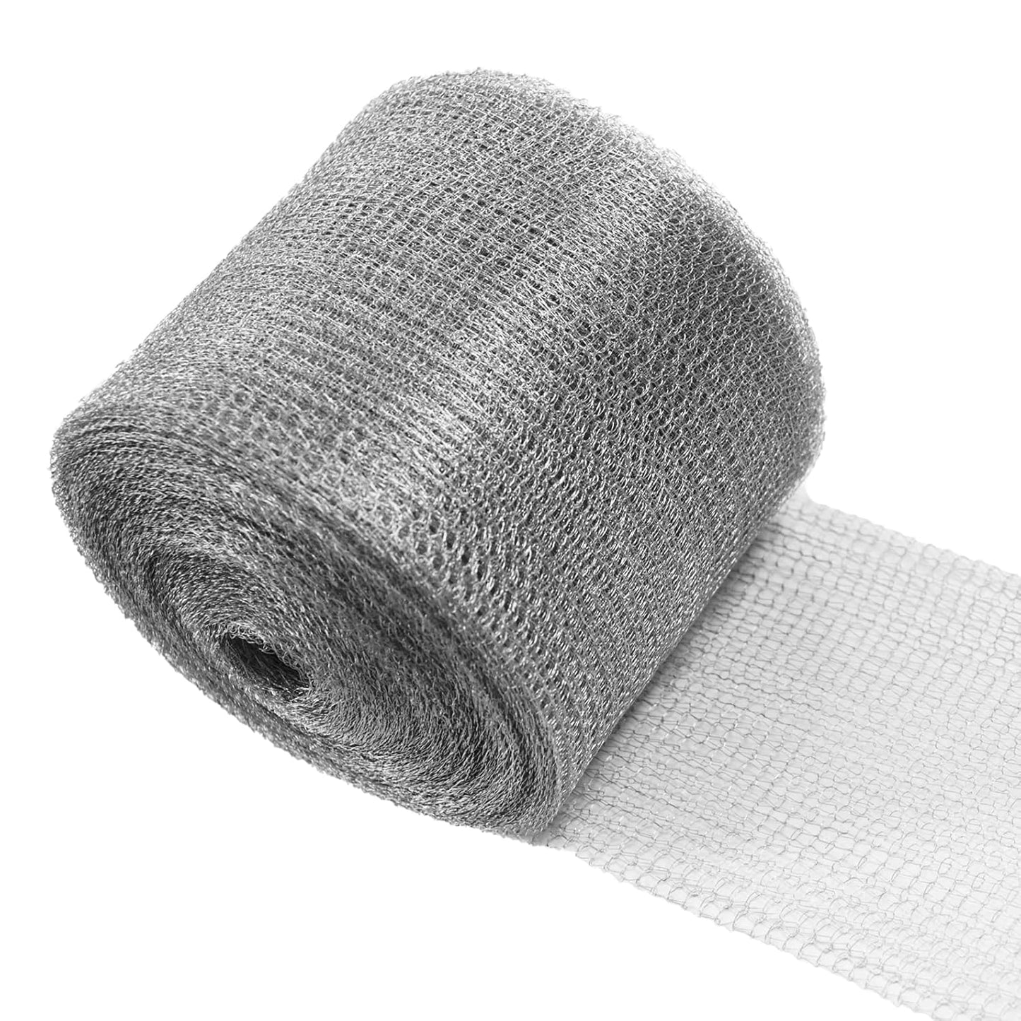 Wire Mesh Hole Fill Fabric 5 in X 103Ft, Weep Holes Filler and Covers, Upgraded Stainless Steel Wire Mesh Rool, Flexible Stretchy for Garden House and DIY, Mice Control Rodent Barrier Steel Wool