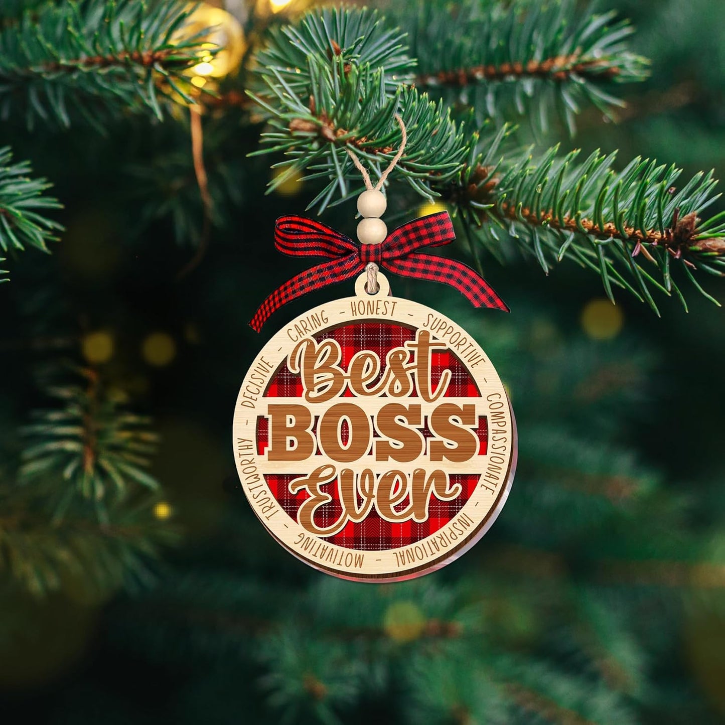 HEXMOZ Boss Christmas Ornament - Thank You Boss Gifts for Men, Women - Boss Lady Gifts for Manager, Leader, Worlds Best Boss Ever Christmas Ornaments Tree Decorations 2025