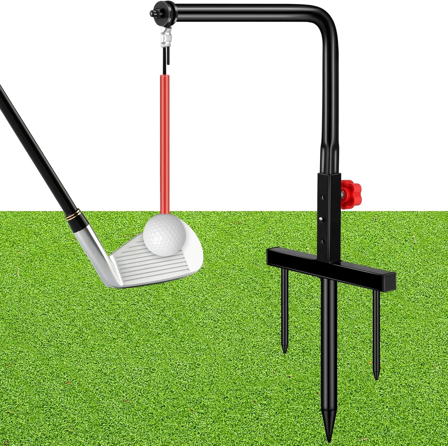 Poen 1 Set Golf Swing Trainer Training Iron Practice Swing Groover with 3 Height Indoor Golf Practice Simulator Accessories Aid Equipment