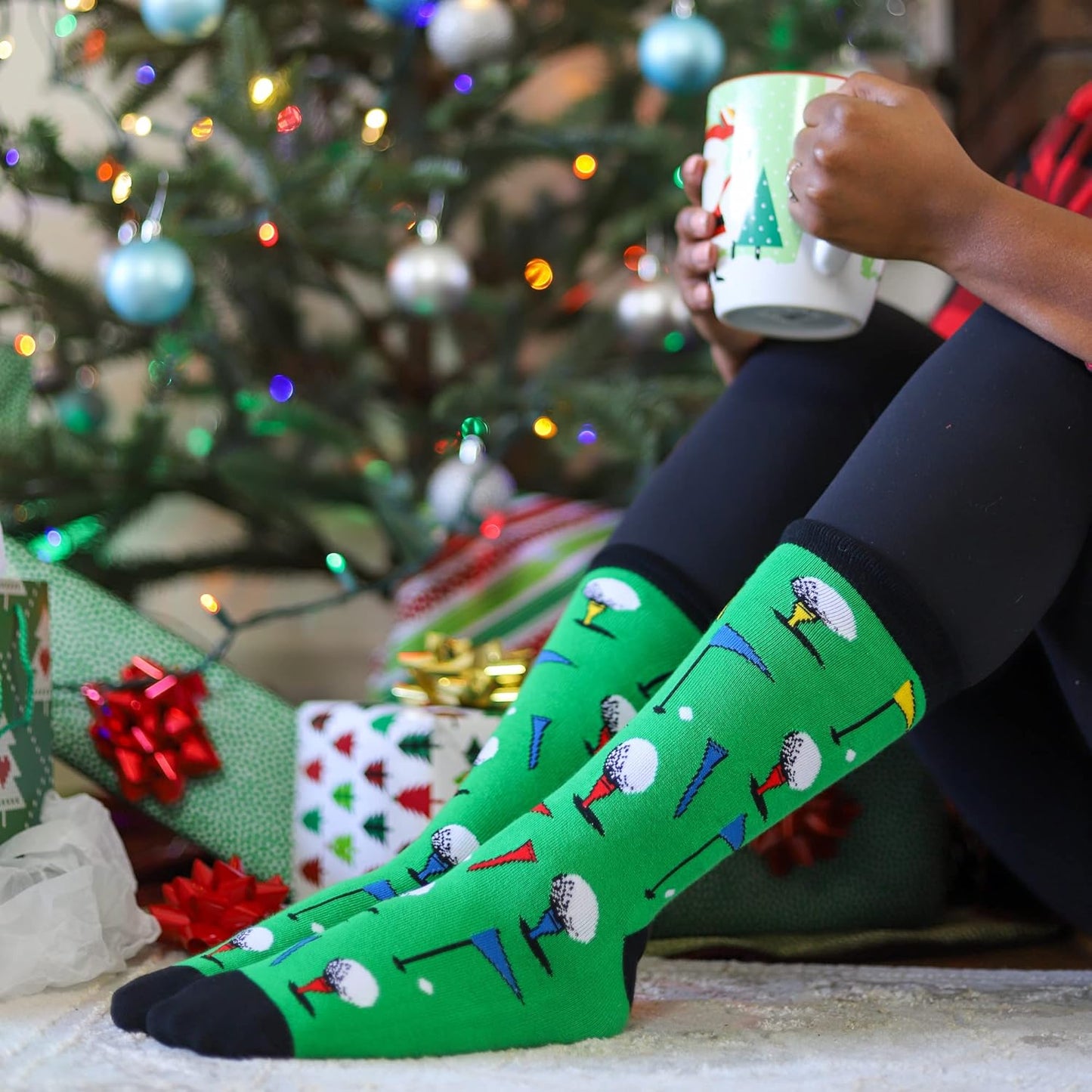 Lavley Funny Golf Socks - Fun gift for golfers - Unisex one size fits most - Great for birthdays or stocking stuffers