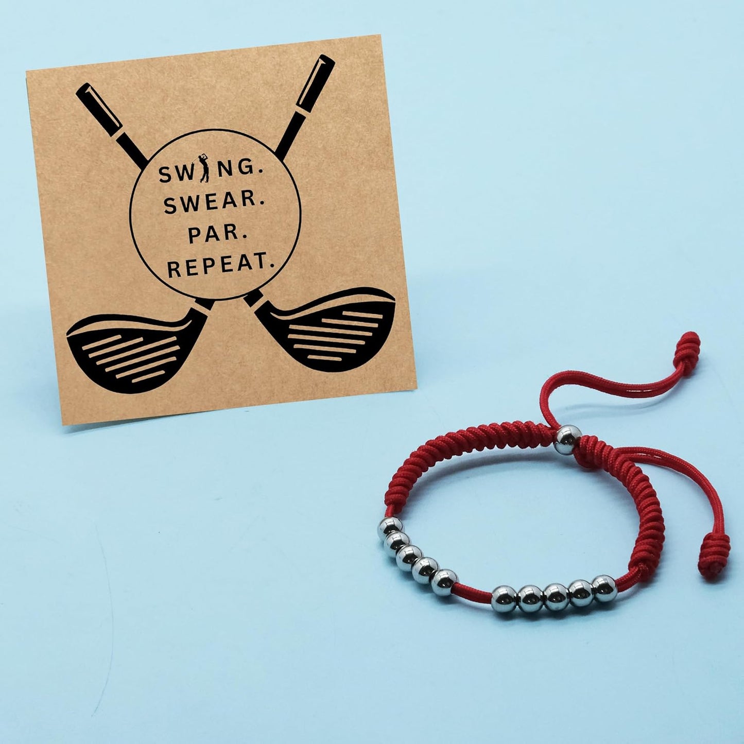 LAMIBEE Premium Golf Stainless Steel 10 Bead Score Counter Bracelet, Golf Stroke Count Bracelet, Resizable Easy Adjust Golf Round Scoring Tracker, Durable Stylish Golf Accessory