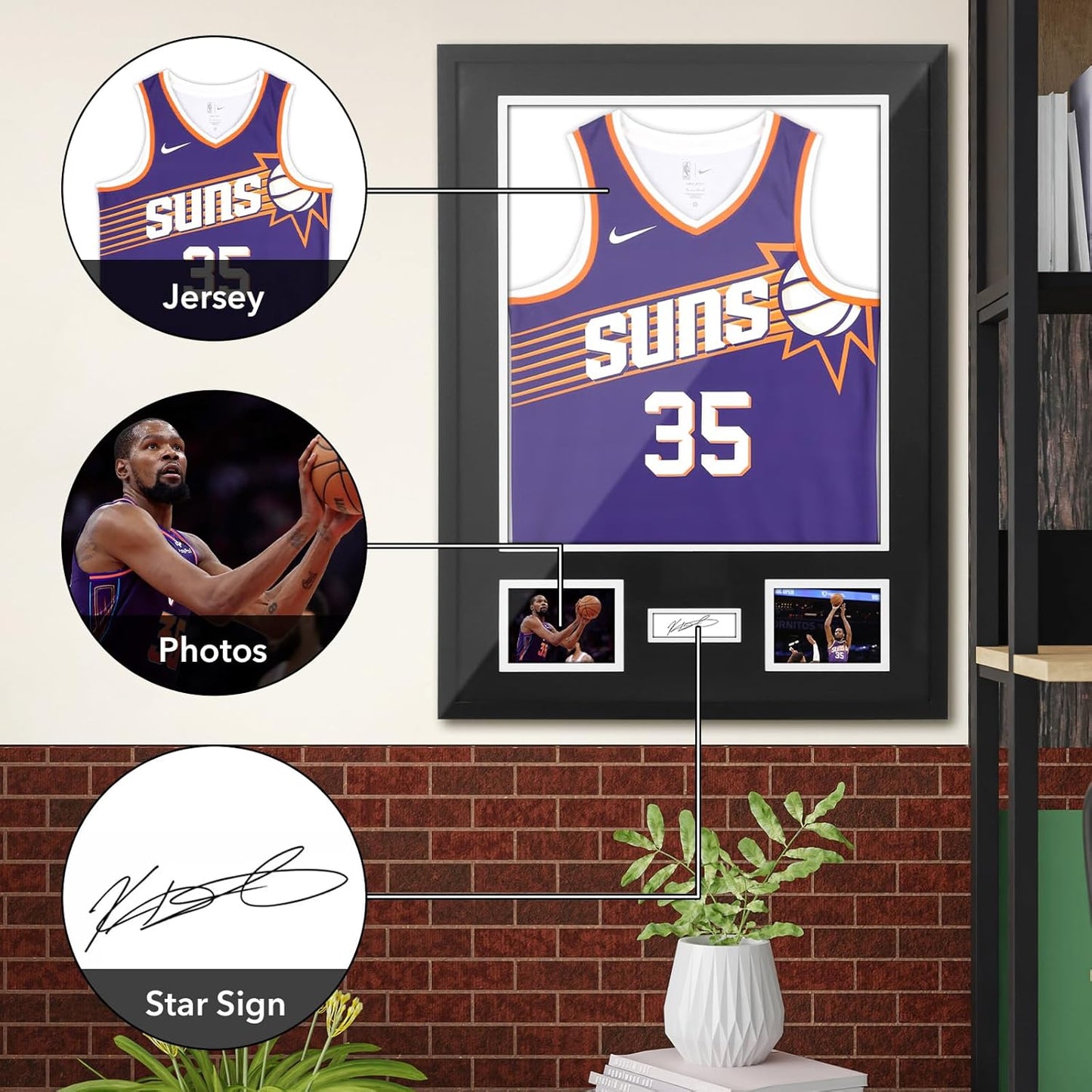 Nice C Jersey Frame Display Cases, Jersey Frame with Pictures Photos, Jersey Shadow Box Shirt Display Case, 98% UV Protection, Football Basketball Soccer (1 Pack)