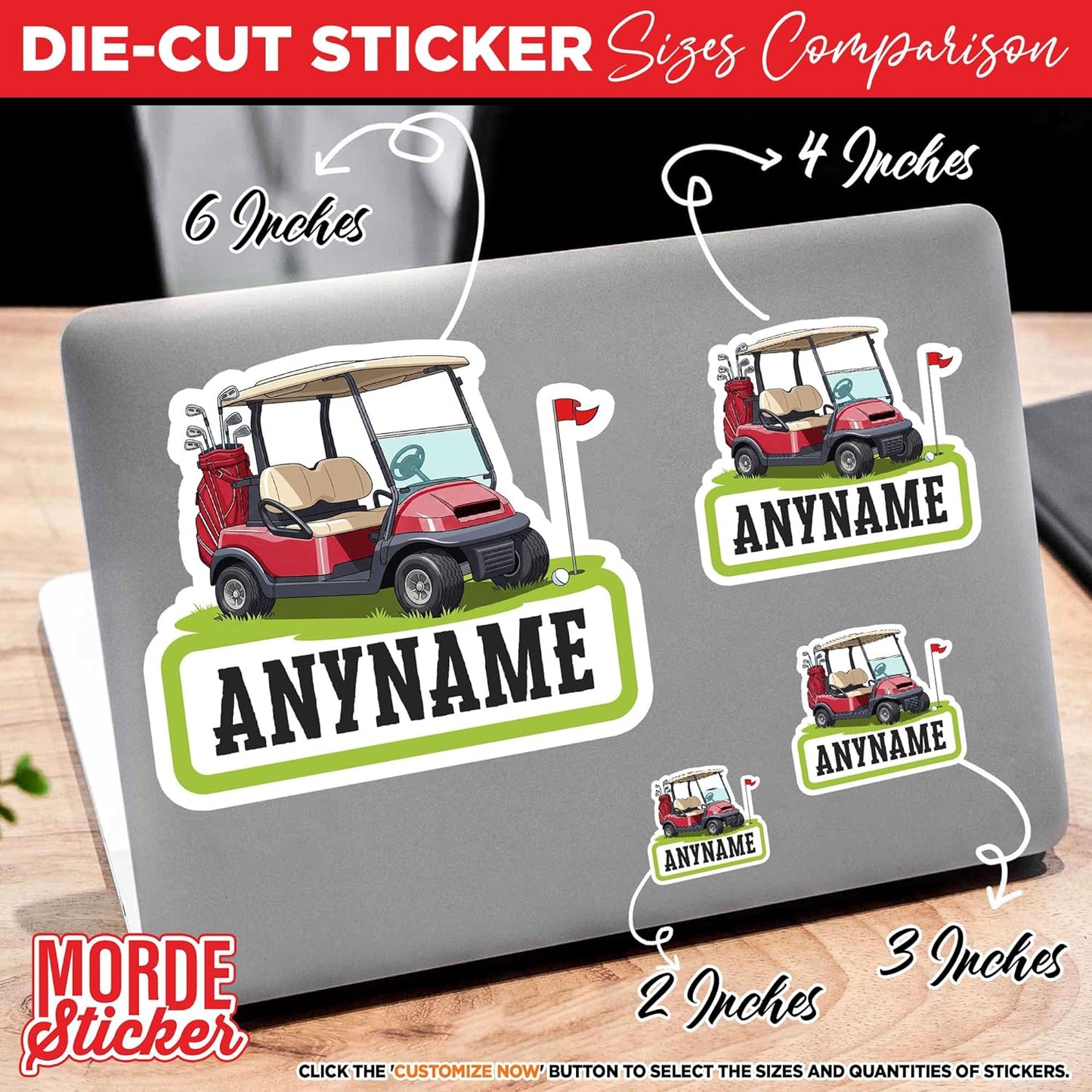 Custom Golf Name Sticker Personalized Golf Sports Name Stickers Golf Cart Waterproof Vinyl Stickers for Laptop Water Bottle Cars Phone Case Decal Decor Stuff Gifts
