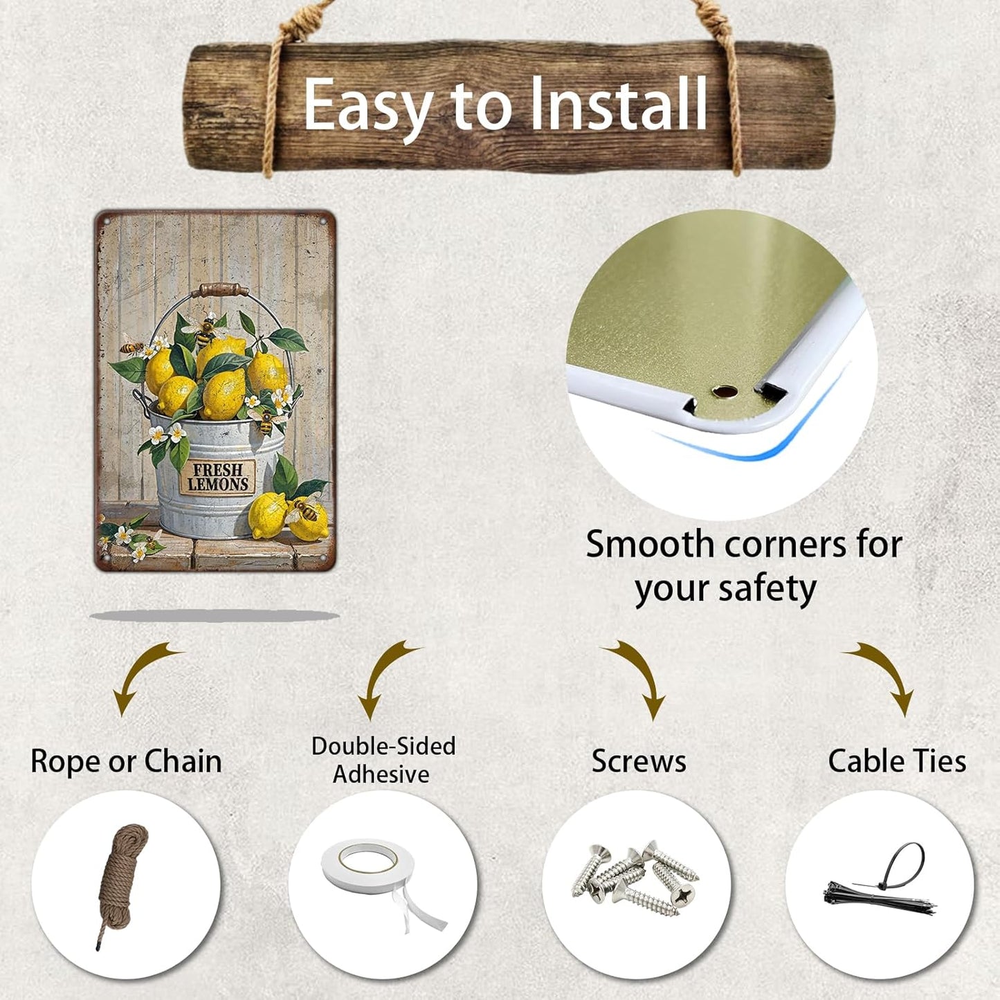 Funny Welcome Lemon Tin Sign 12x8 Inch Yellow Lemon Home Sweet Home Lemon Outdoor Street Metal Tin Tin Sign Home Kitchen Garden Restaurant Man Cave Wall Decor