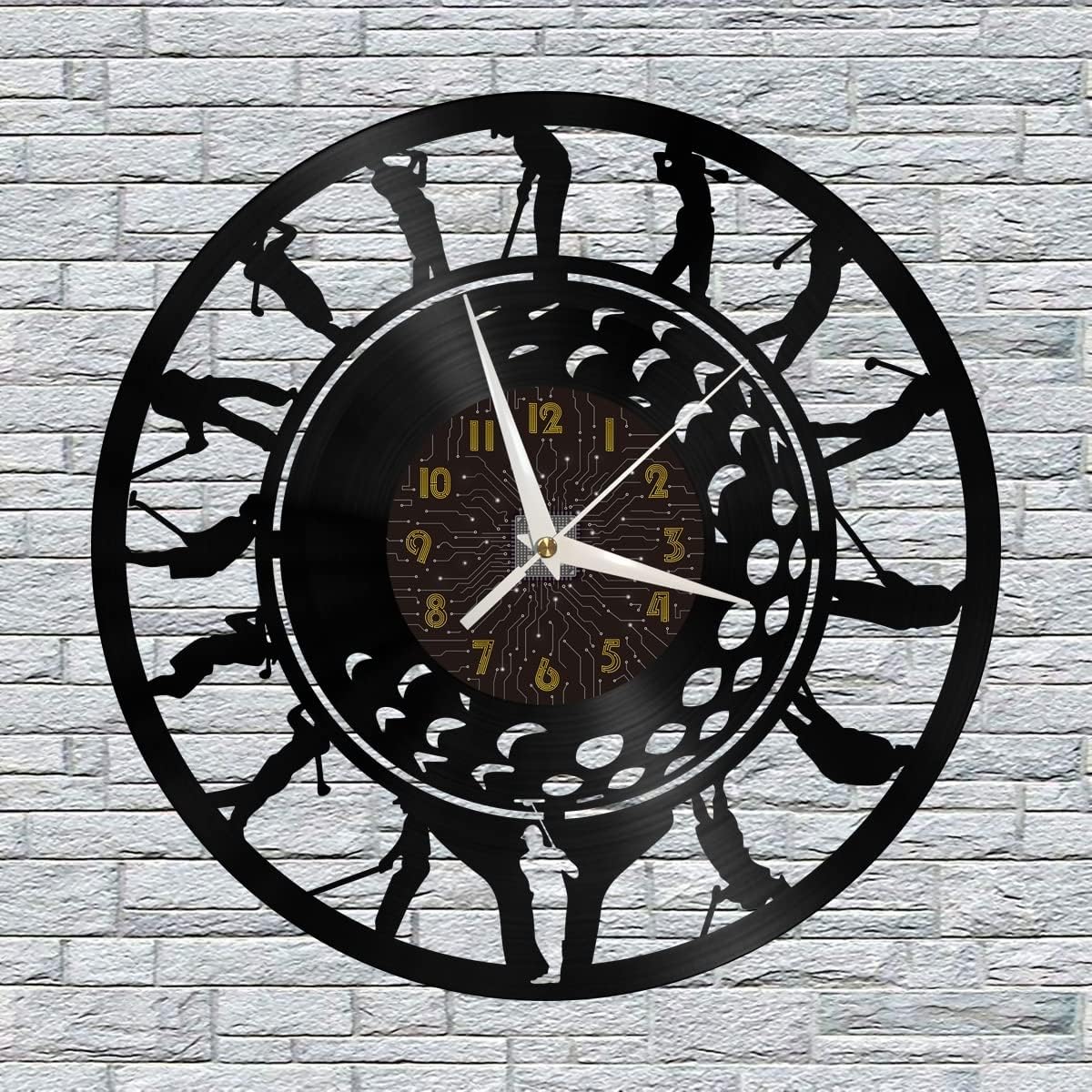 Golf 2 Decoration Vinyl Wall Clock, Vinyl Record Clock Wall Art Silent & Non-Ticking(12 inchs C)