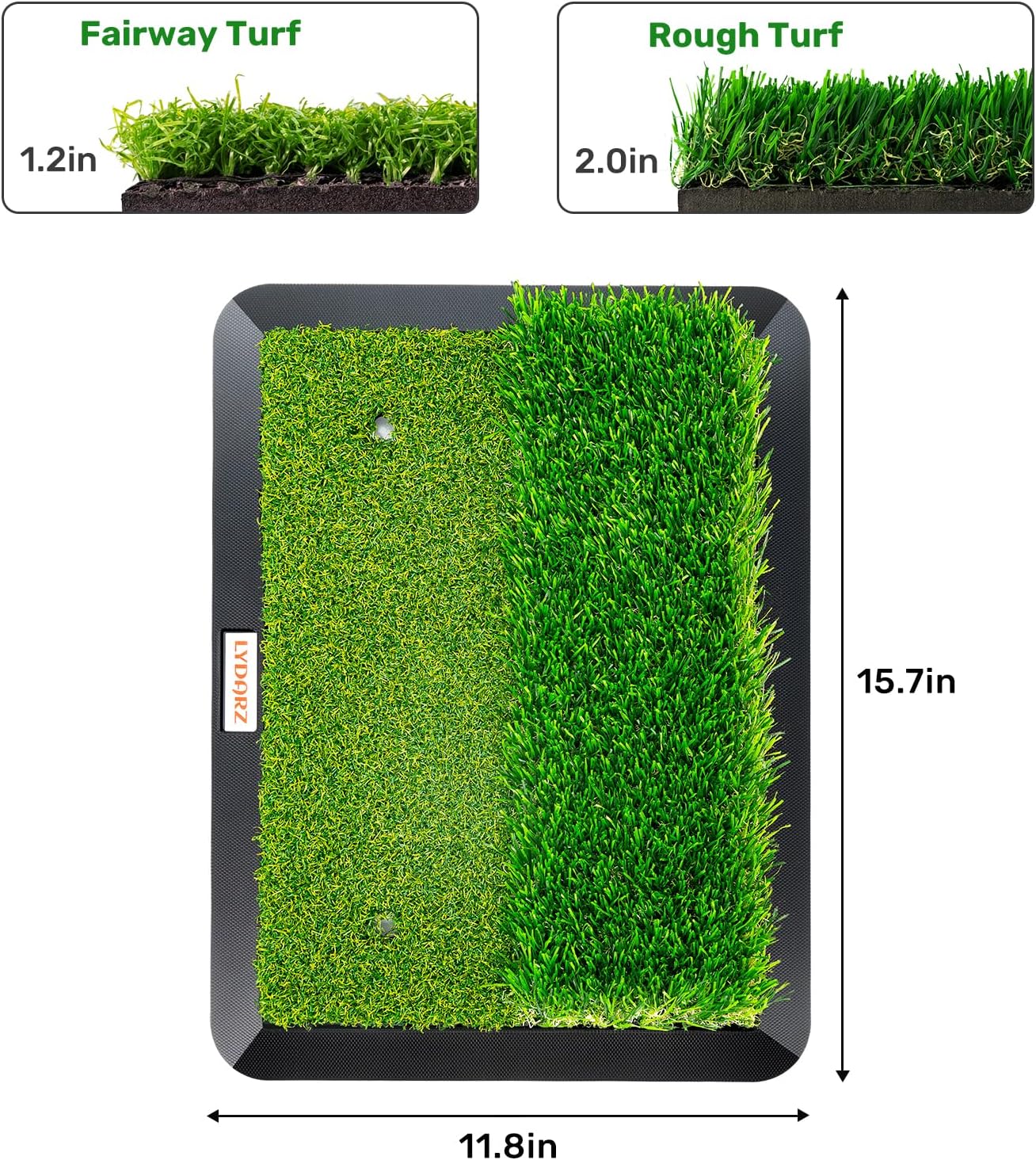 Golf Hitting Mats Training Equipment, Golf Practice Mat with Instant Swing Path Feedback, 3 Replaceable Golf Training Mats with No-Slip Heavy Duty Rubber Base