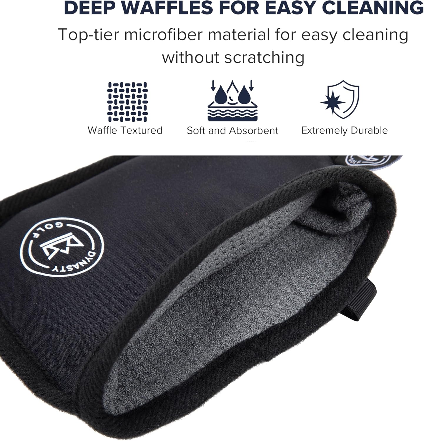 Golf Club Cleaner for Golf Bag - Golf Ball Cleaner Pouch - Waterproof Inside and Dry Outside - Golf Club Brush and Groove Cleaner in One - Golf Ball Washer - Golf Club Bag Accessories