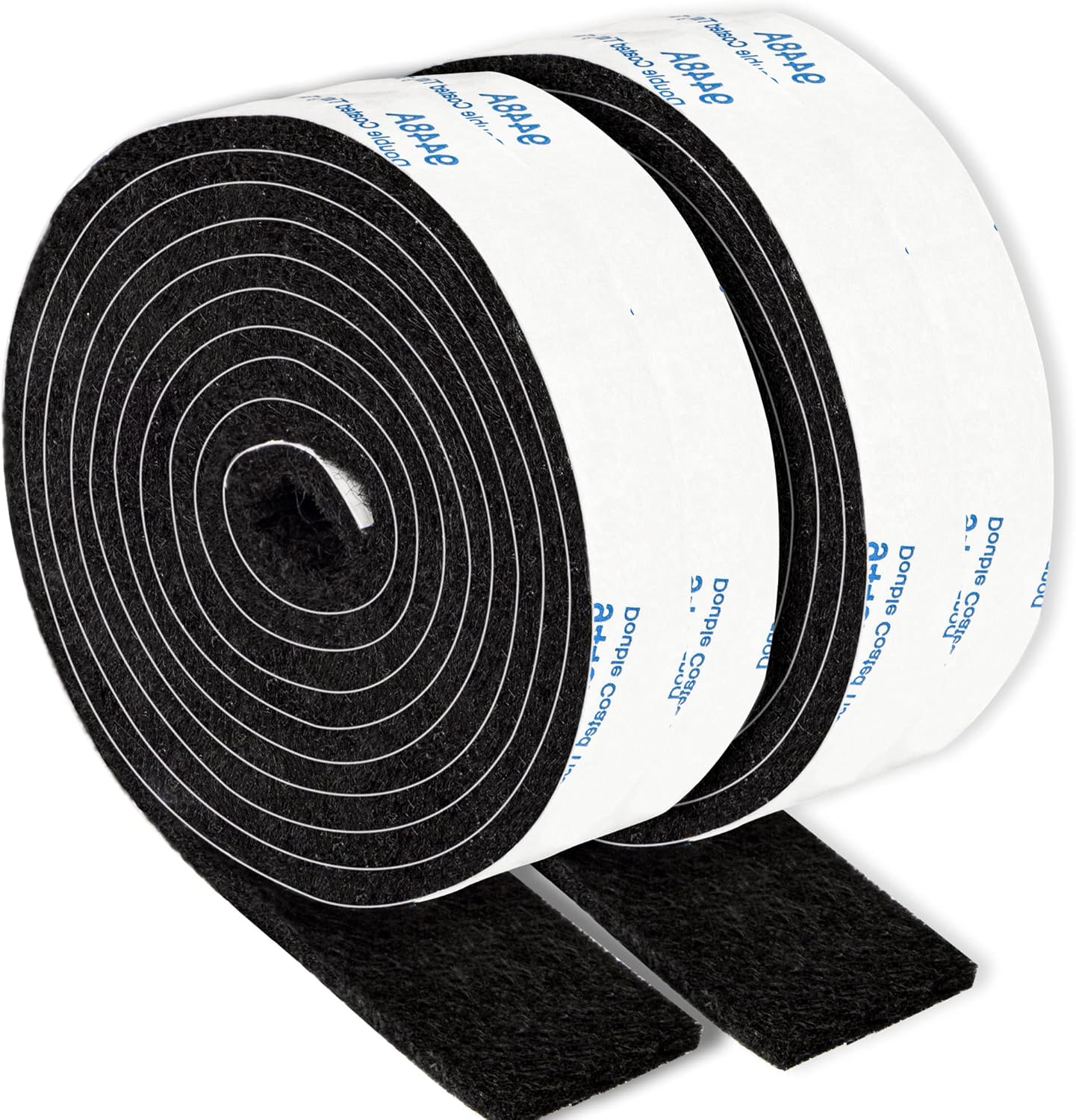 Felt Strips with Adhesive Backing, 2 Felt Rolls 1x 60 Inches Black, Felt Tape with Adhesive Backing, Furniture Felt Strips