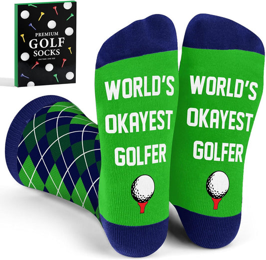 VICRAZY Golf Gifts for Men, Women - Golf Accessories, Golf Socks for Dad, Mom - Funny gift, Christmas Gifts, Stocking Stuffer