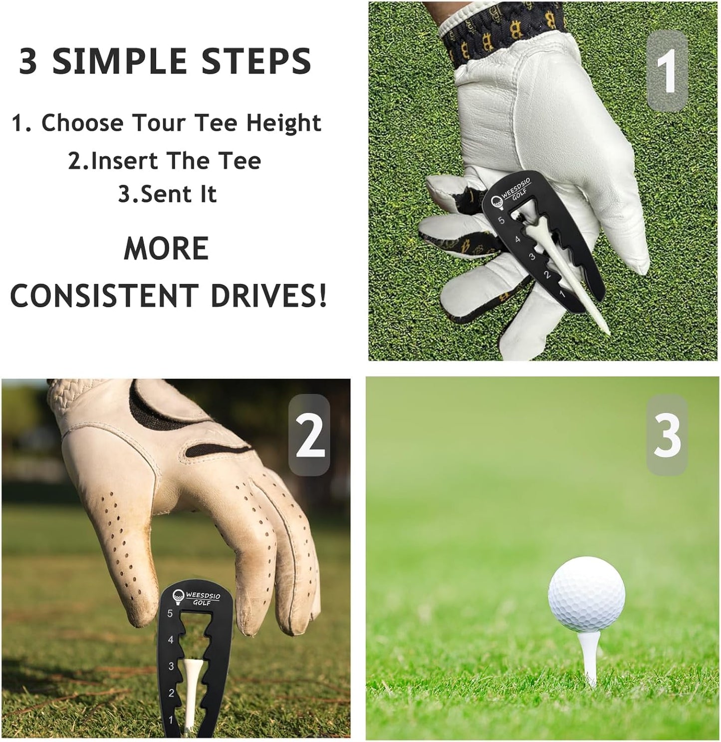 Adjustable Golf Tee Height Tool Outdoor Golf Training Aid Precision Tee Height Setter for Consistent Swings