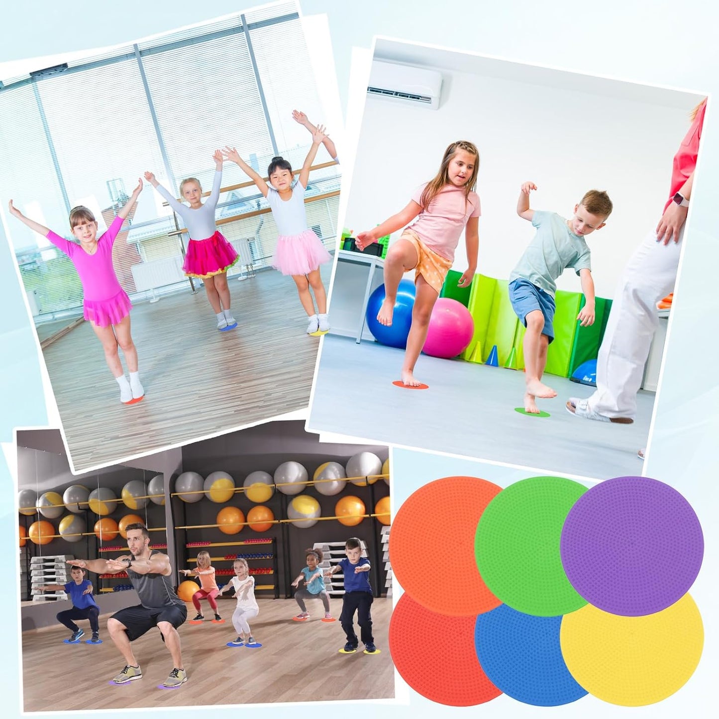 PATIKIL 4 Inch Poly Spot Markers, 24Pcs Non Slip Rubber Floor Dots with Storage Bag Flat Agility Cones for Sports Training Basketball Football