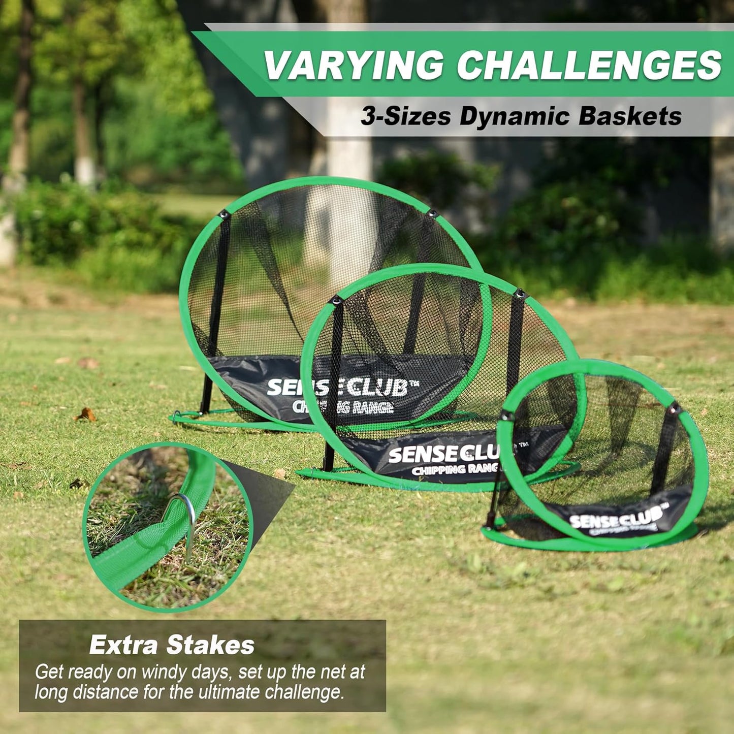 Foldable Chipping Net & Floating Green, Indoor Golf Practice Chipping Target, Backyard Golf Game & Gifts