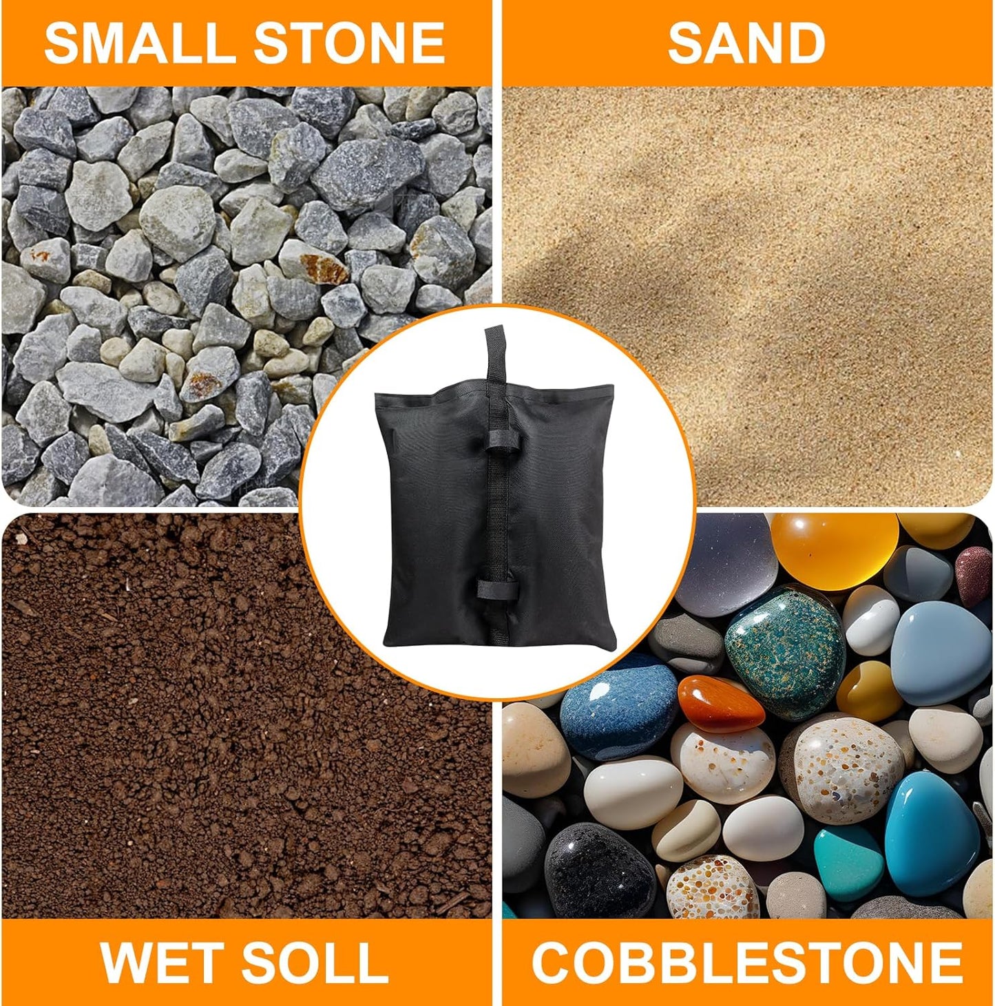 Canopy Weights,4 pcs Sand Bags for Canopy Legs,Tent Sand Bags，Gazebo Instant Shelter Leg Canopy Weights,Sandbags for Canopy Tent,for Canopies, Gazebos & Pergolas/Without Sand