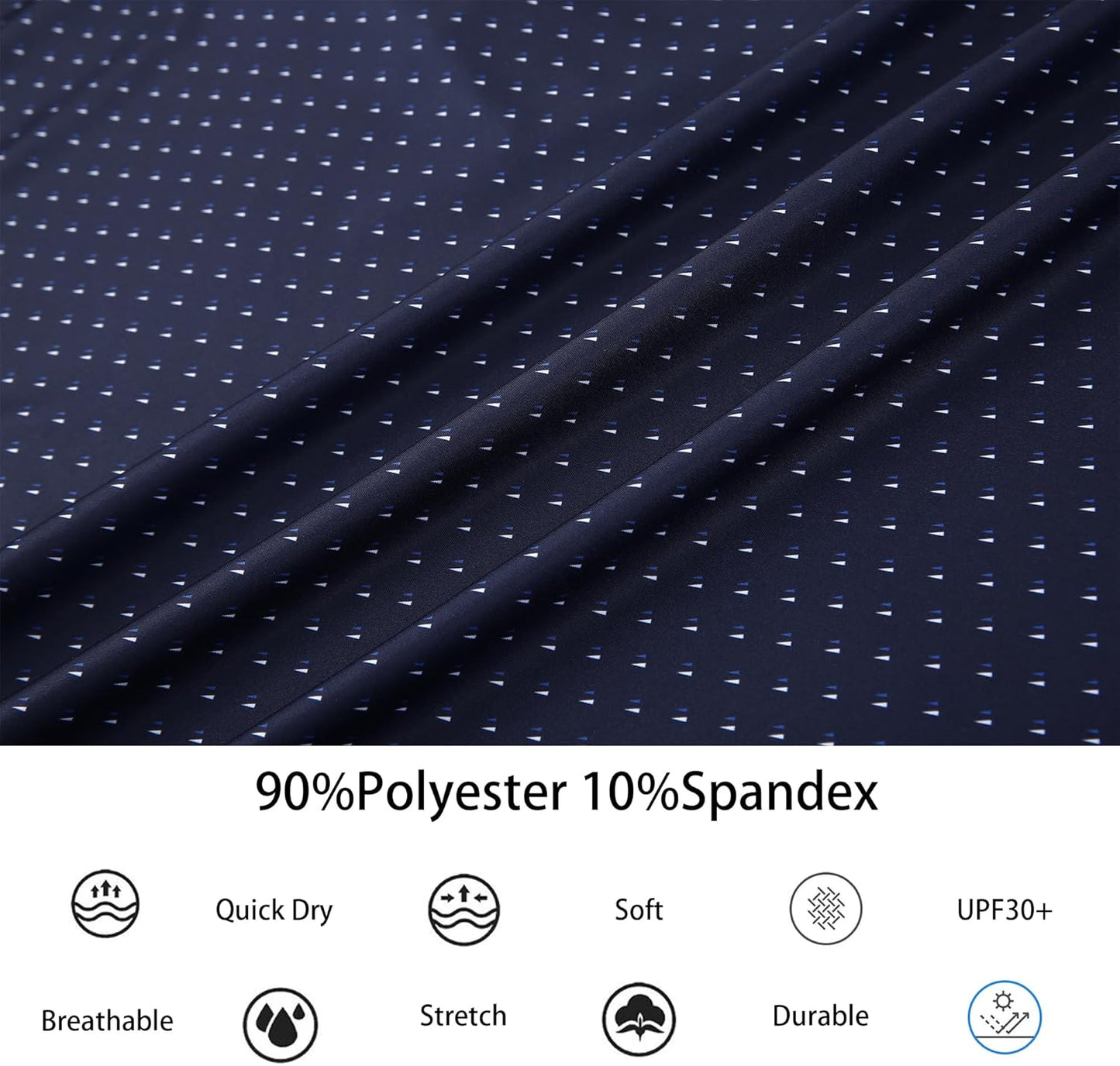 Alex Vando Mens Golf Shirt Moisture Wicking Classic Print Golf Shirts for Men