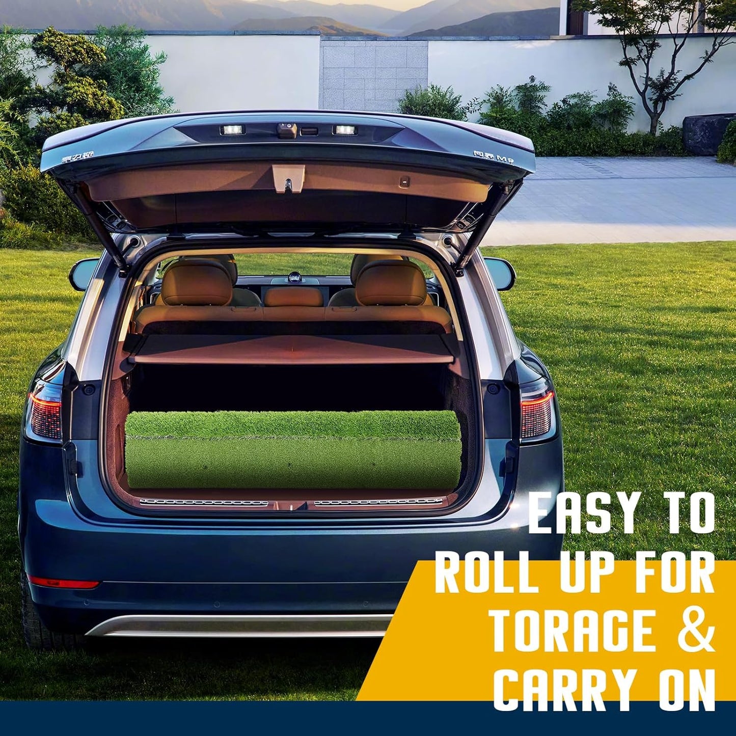 Premium Dual-Turf Golf Mat: 5x4ft/5x5ft Extra Thick Golf Hitting Mats Practice Outdoor Indoor, High-Density Artificial Hitting Training Matt for Garage Simulator Chipping Driving Swing, 36mm/31mm/21mm