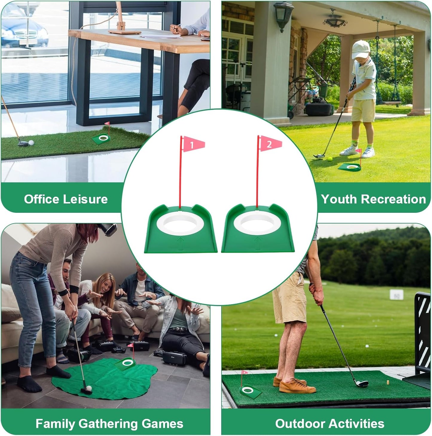 6 Pack Golf Putting Cup with Flags, Plastic Mini Golf Hole Putting Practice Aids,s Accessories for Adult Put Green,Backyard,Indoor Outdoor Practice