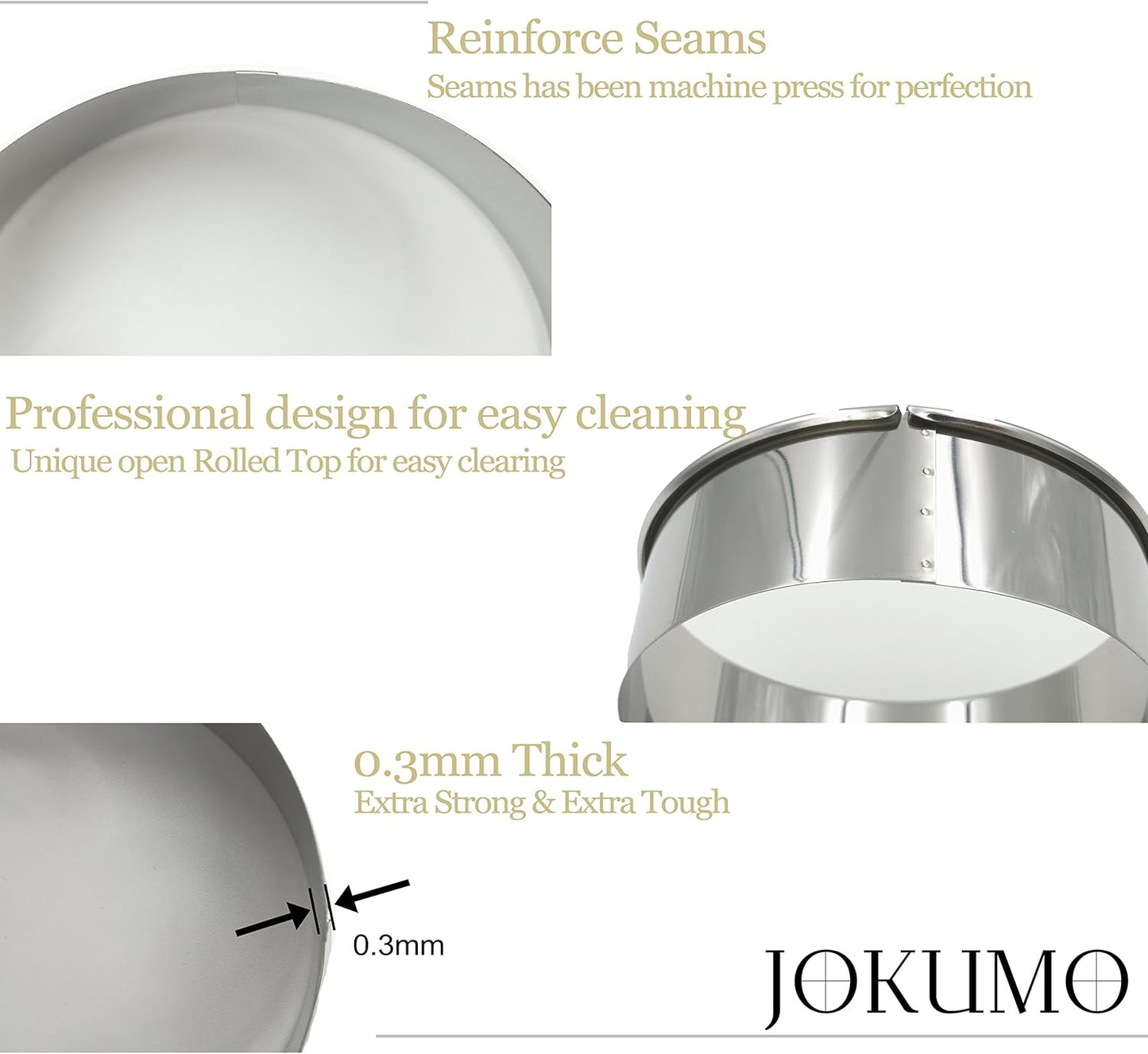 12 Piece Plain Round Pastry/Cookie Cutter Set Heavy Duty Commercial Grade 18/8 304 Stainless Steel - Metal Marked Size – Perfect For Cooking Enthusiast