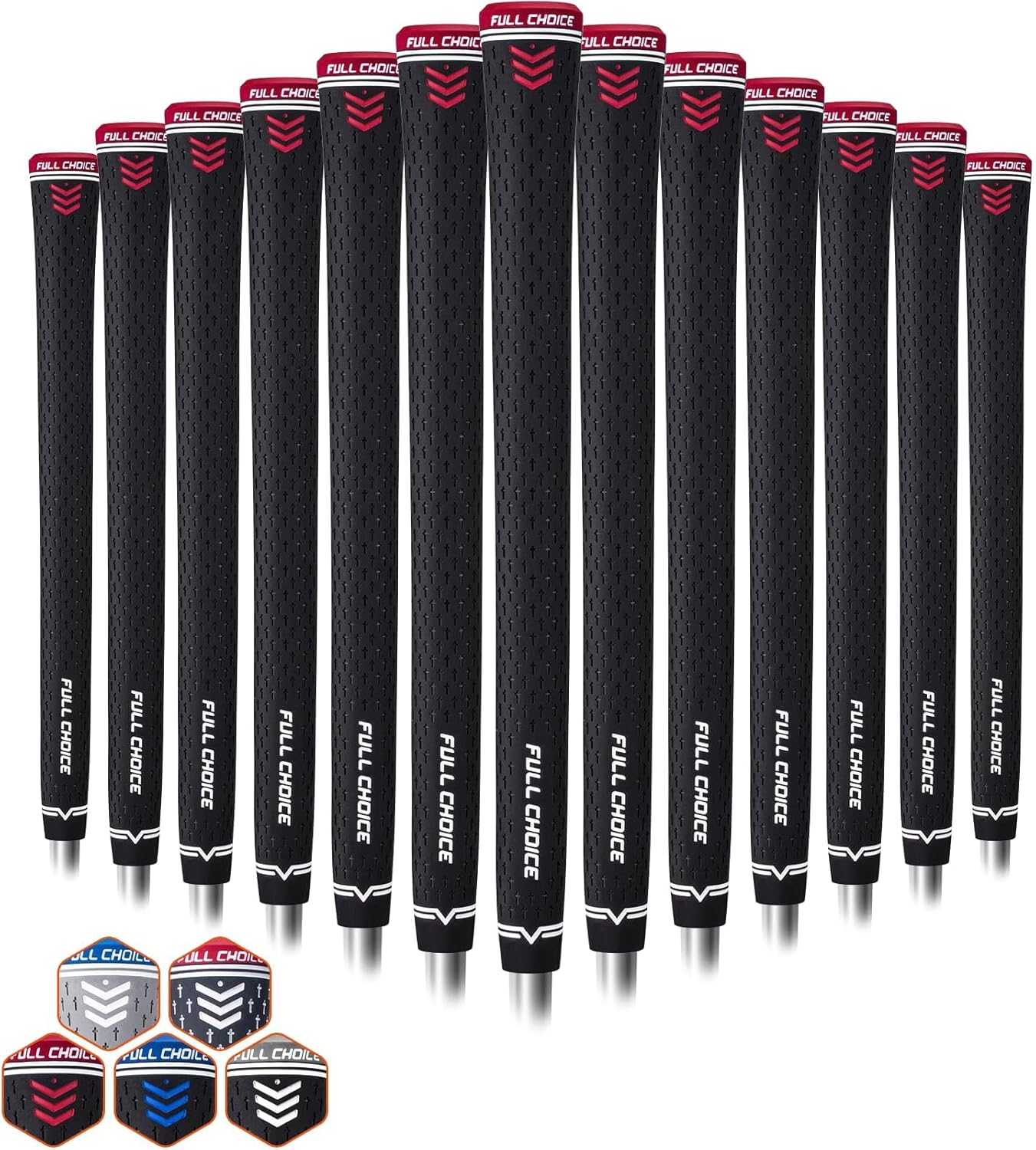 Rubber Golf Grips 13 Pack, Concise Fashion Design, Non-slip, Choose from 13 Grips Set or 13 Grips with Regripping Kit, Standard/Mid/Jumbo Size, 5 Colors Available, RG02 Golf Club Grips