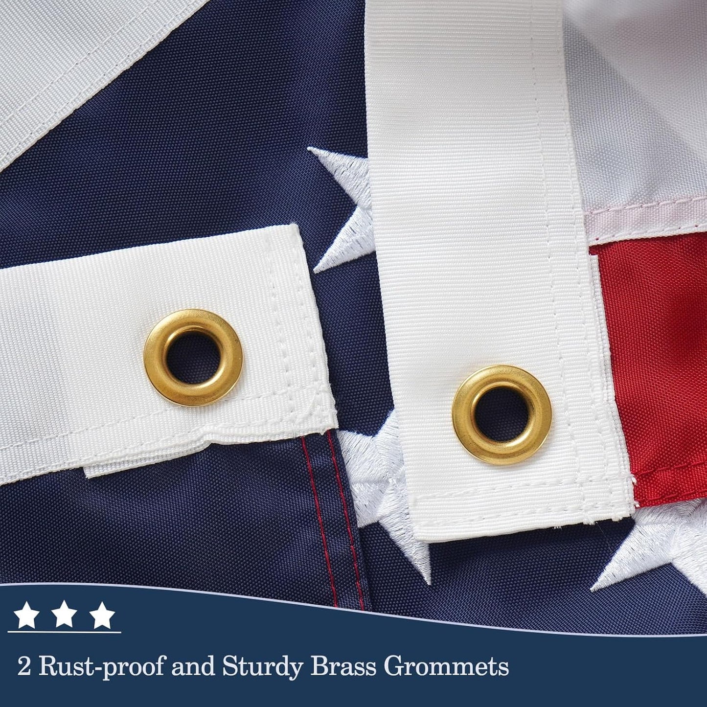 JRED 3x5 American Flag Indestructible US Flag 3x5 Heavy Duty Outdoor USA 420d Nylon TearProof Flags for Outside High Wind All Weather Longest Lasting Embroidered Stars