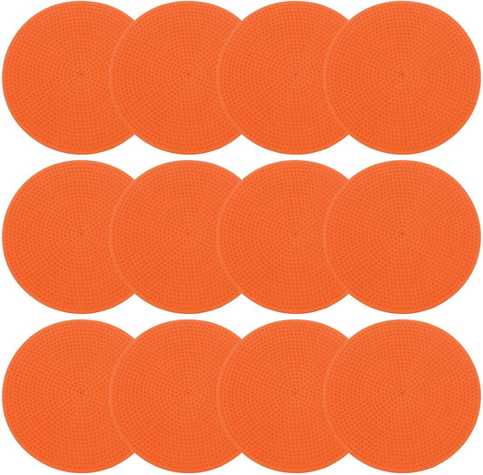 PATIKIL 9 Inch Poly Spot Markers, 12Pcs Non Slip Rubber Floor Dots with Storage Bag Flat Agility Cones for Sports Training Basketball Football