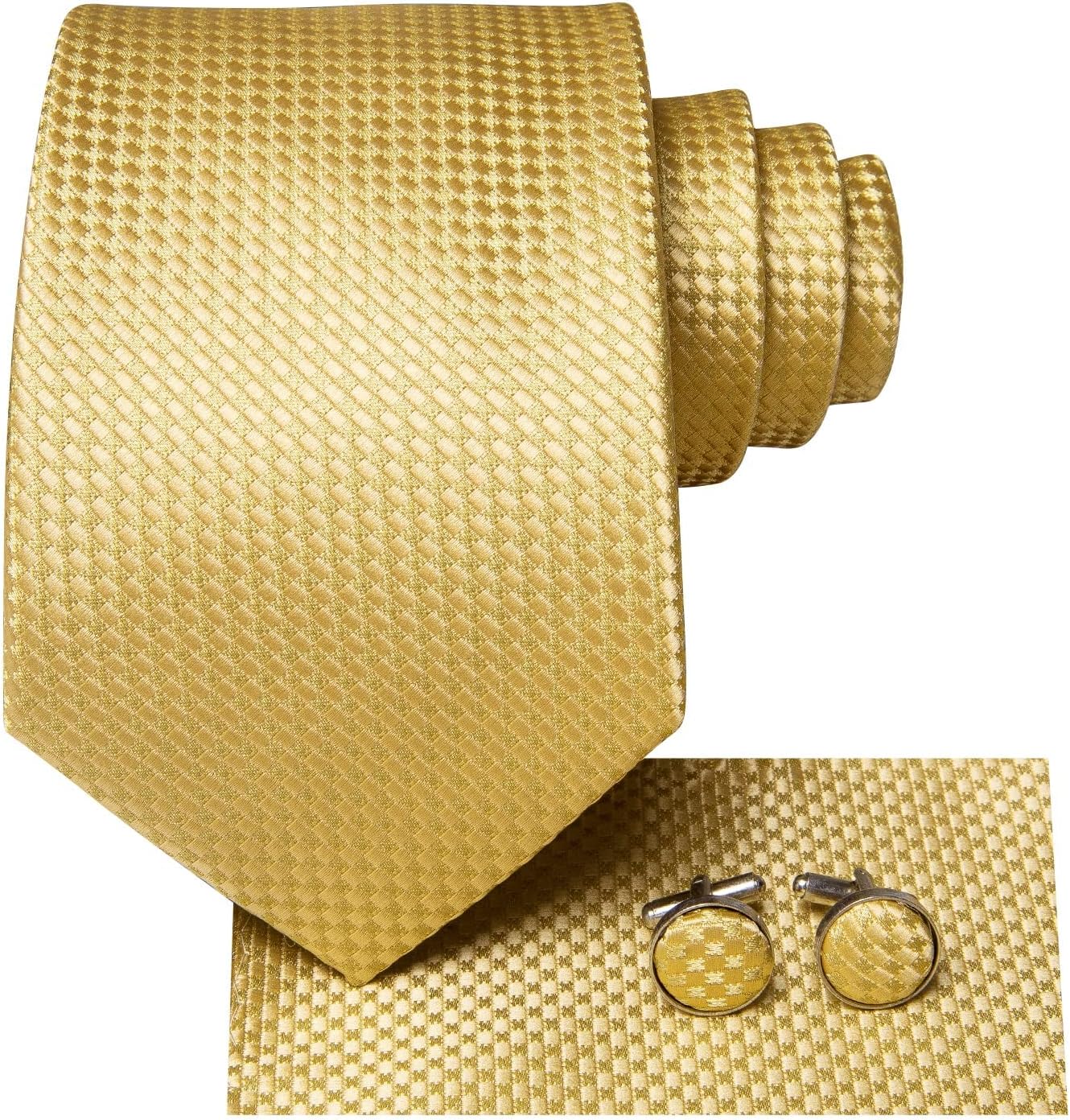 Hi-Tie Men 63inches Tie Set Extra Long Necktie Paisley Tie Pocket Suqare Cufflinks Big and Tall Men Tie