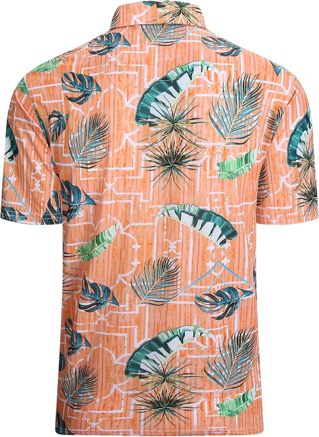 Alex Vando Mens Hawaiian Golf Shirt Moisture Wicking Digital Print Golf Shirts for Men