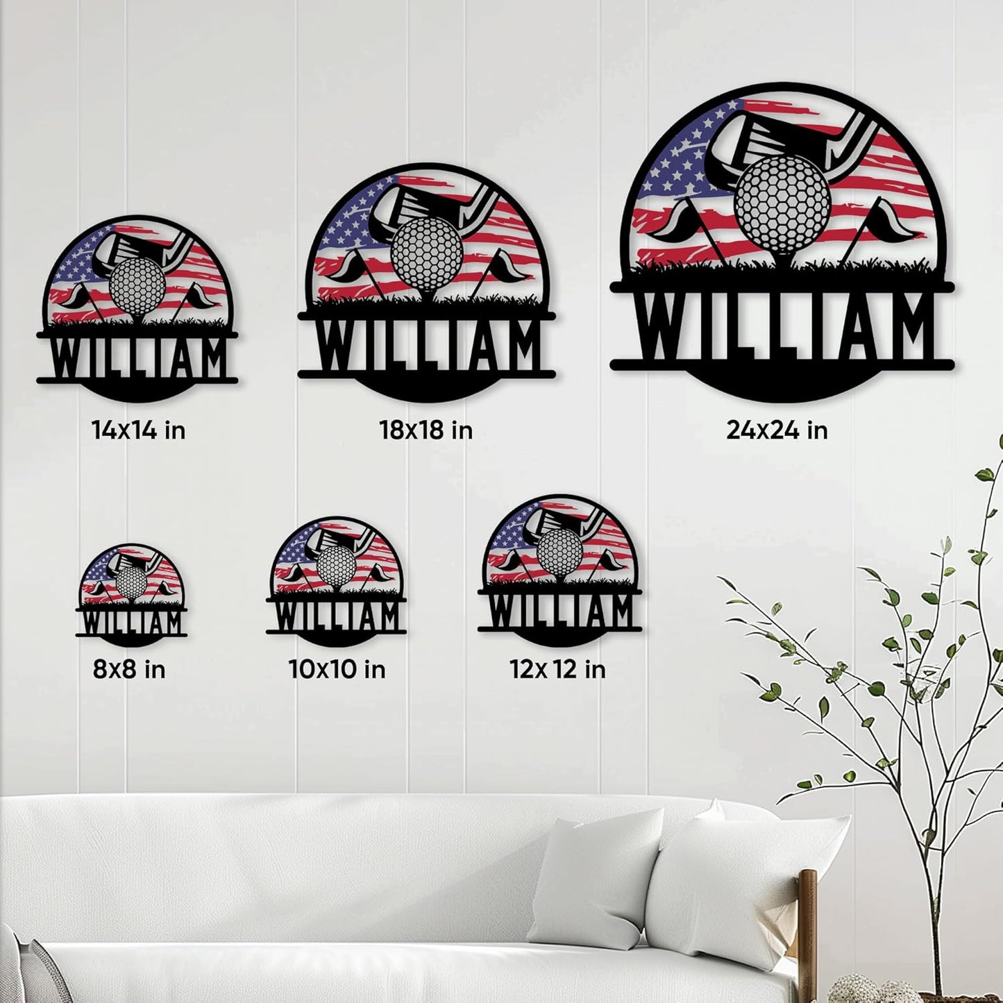 Custom Golf Metal Sign – Personalized Name Wall Decor for Yard, Porch, Garage, or Room – Gift for Dad, Mom, Son, Daughter, or Coach on Birthday or Team Celebration