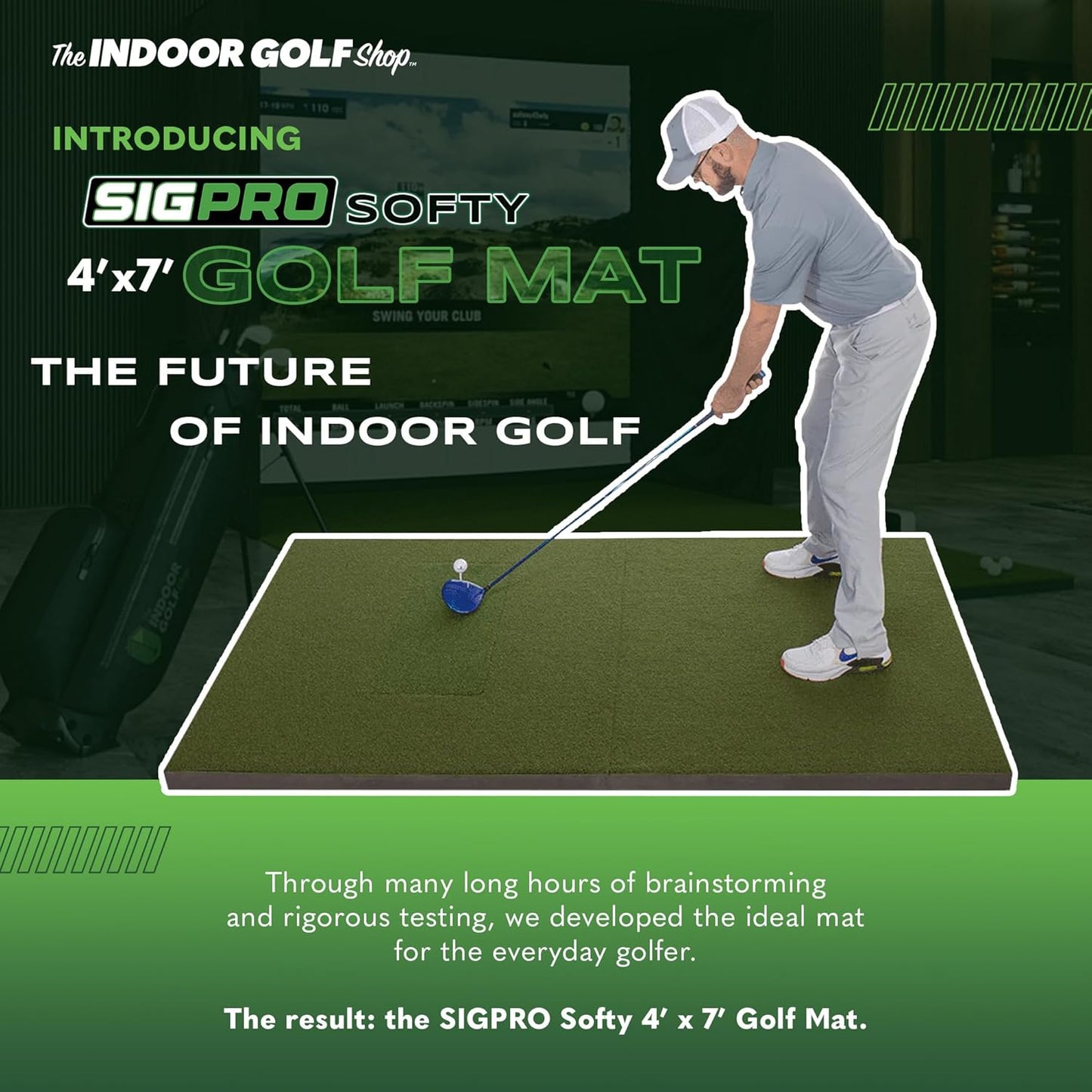 SIGPRO Softy Golf Mat - Premium Quality and Durable - for Realistic Indoor Golf Practice - Made in The USA