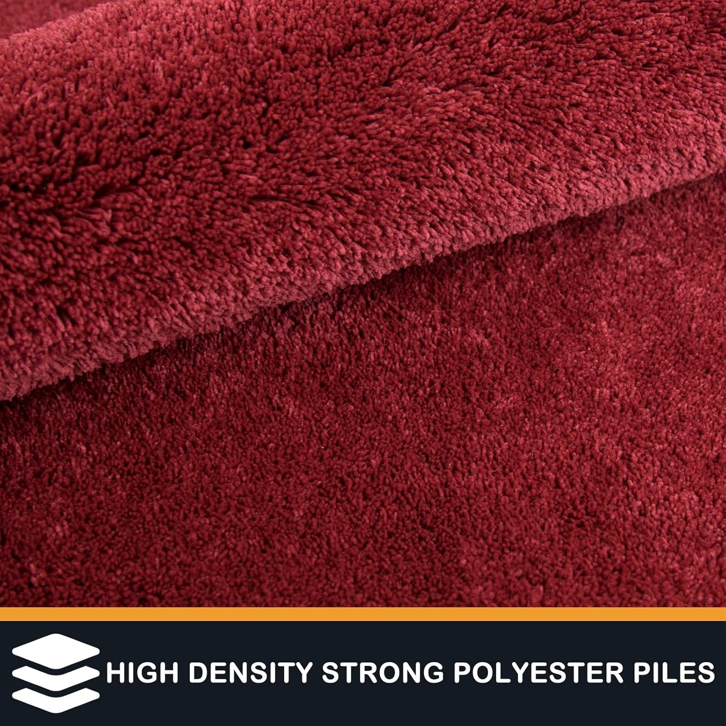 PURRUGS Easy Care Area Rug 4ft x 6ft, Non-Slip Machine Washable Entryway Rug, Dog Door Mat, Stain Resistant Accent Rug for Hallway, Living Room, Bedroom and Mudroom, Burgundy Red