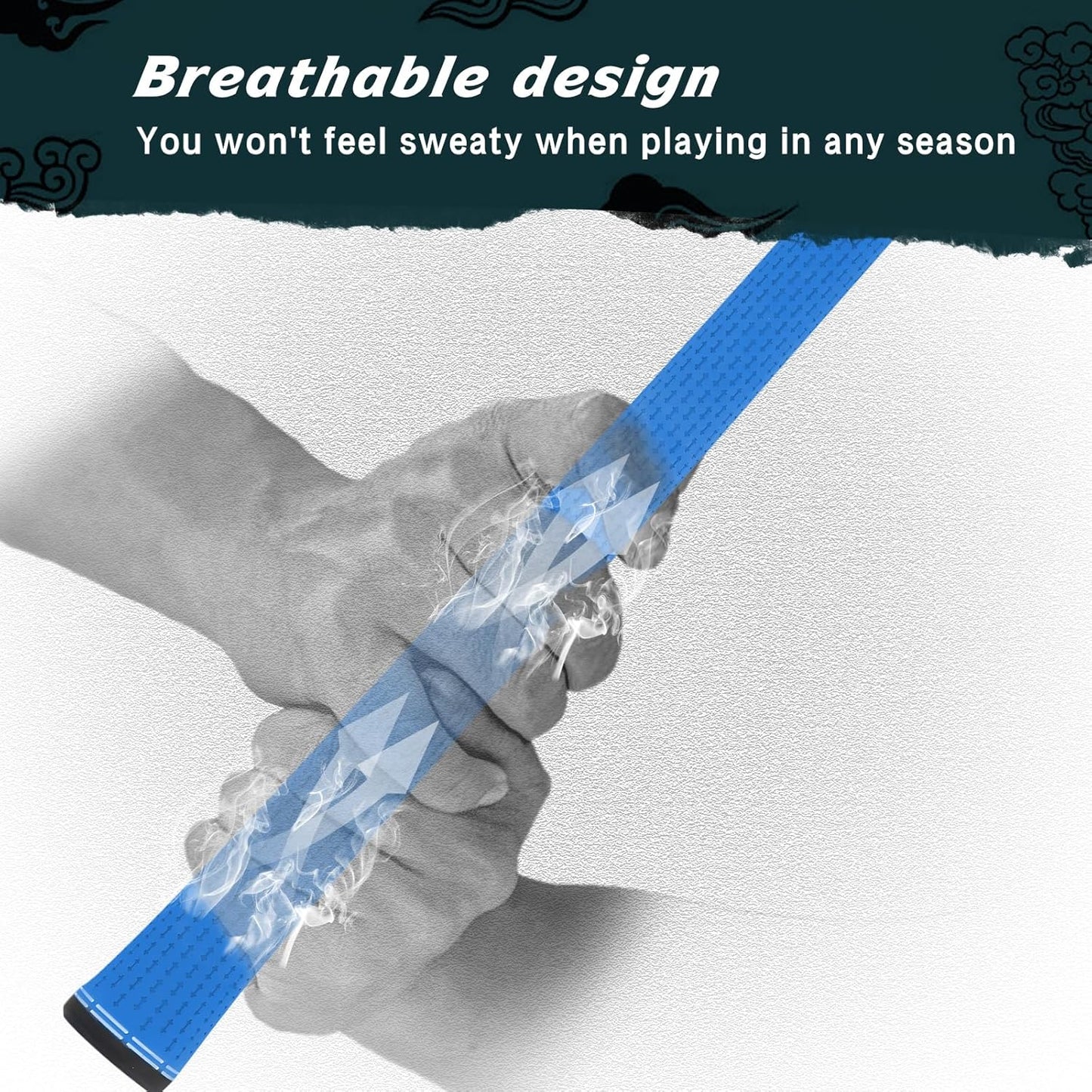 Golf Grips 8 Pack Soft Comfortable Non-Slip Grip Set Standard/Midsize 4 Colors All-Weather Arthritic Grip Men & Women