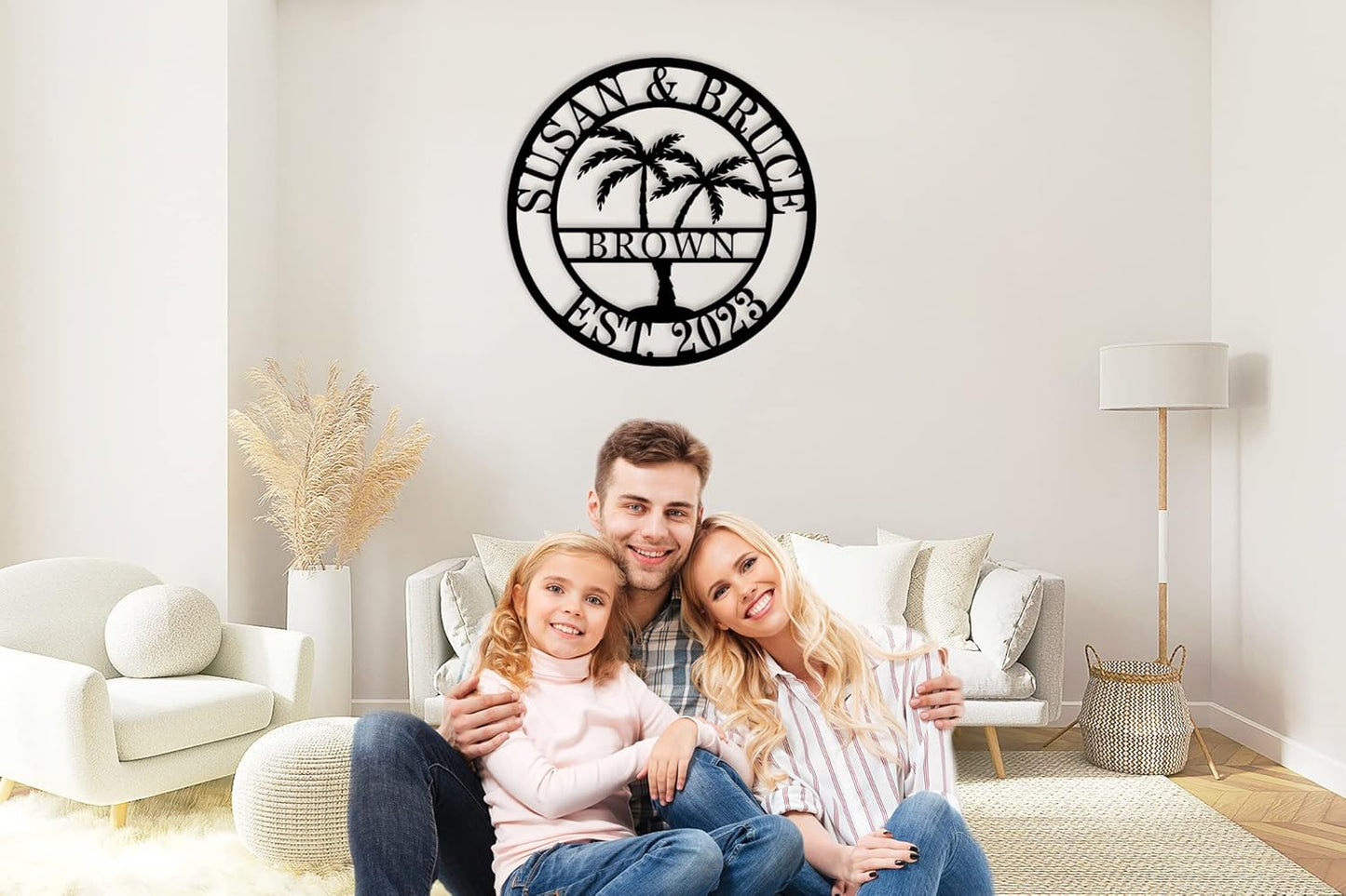 Custom Metal Sign with Palm Tree, Personalized Metal Sign, Outdoor Palm Tree Signs, Custom Coconut Tree Wall Art